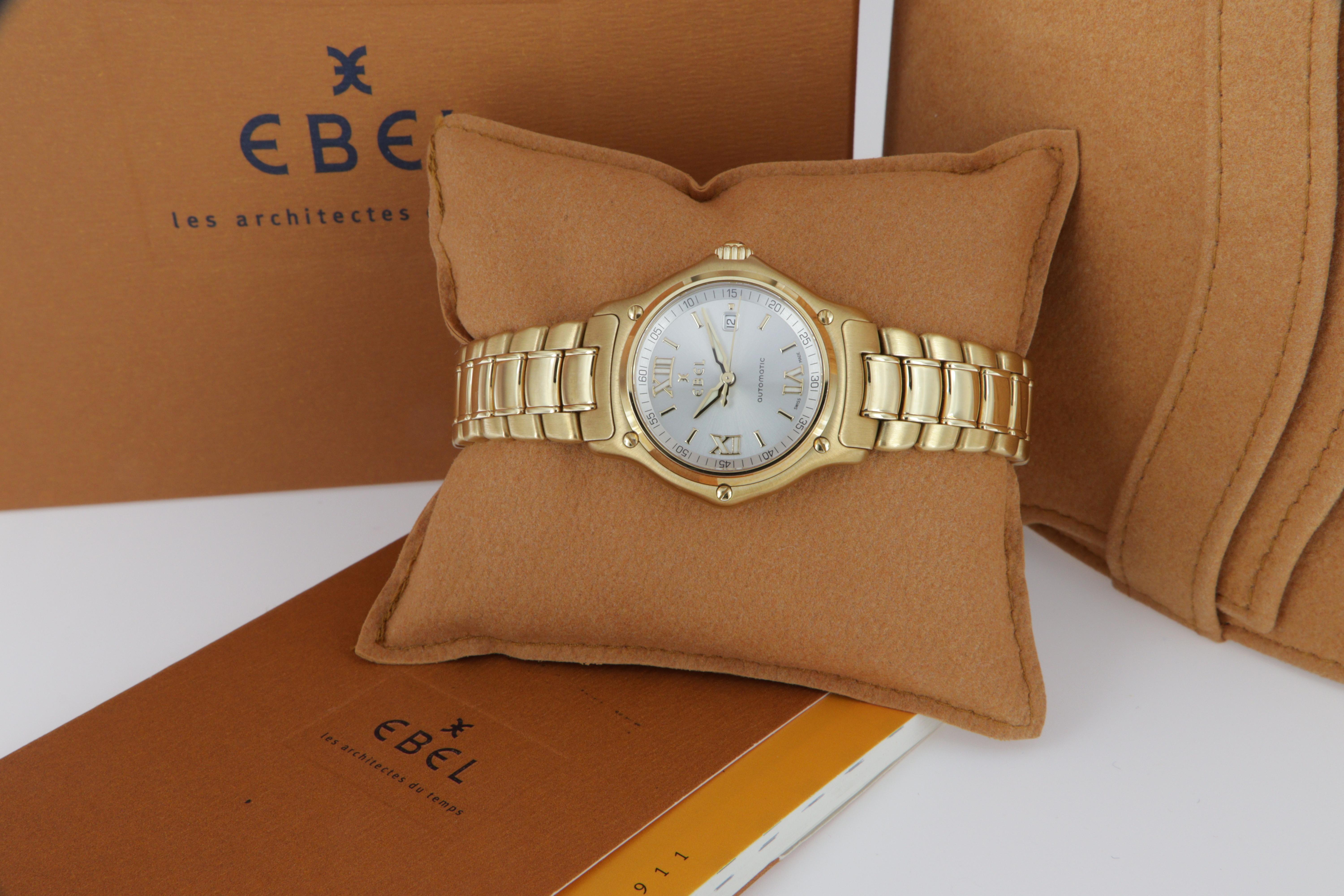 Ebel 1911 18K gold automatic wristwatch ref 8172221 new For Sale 8