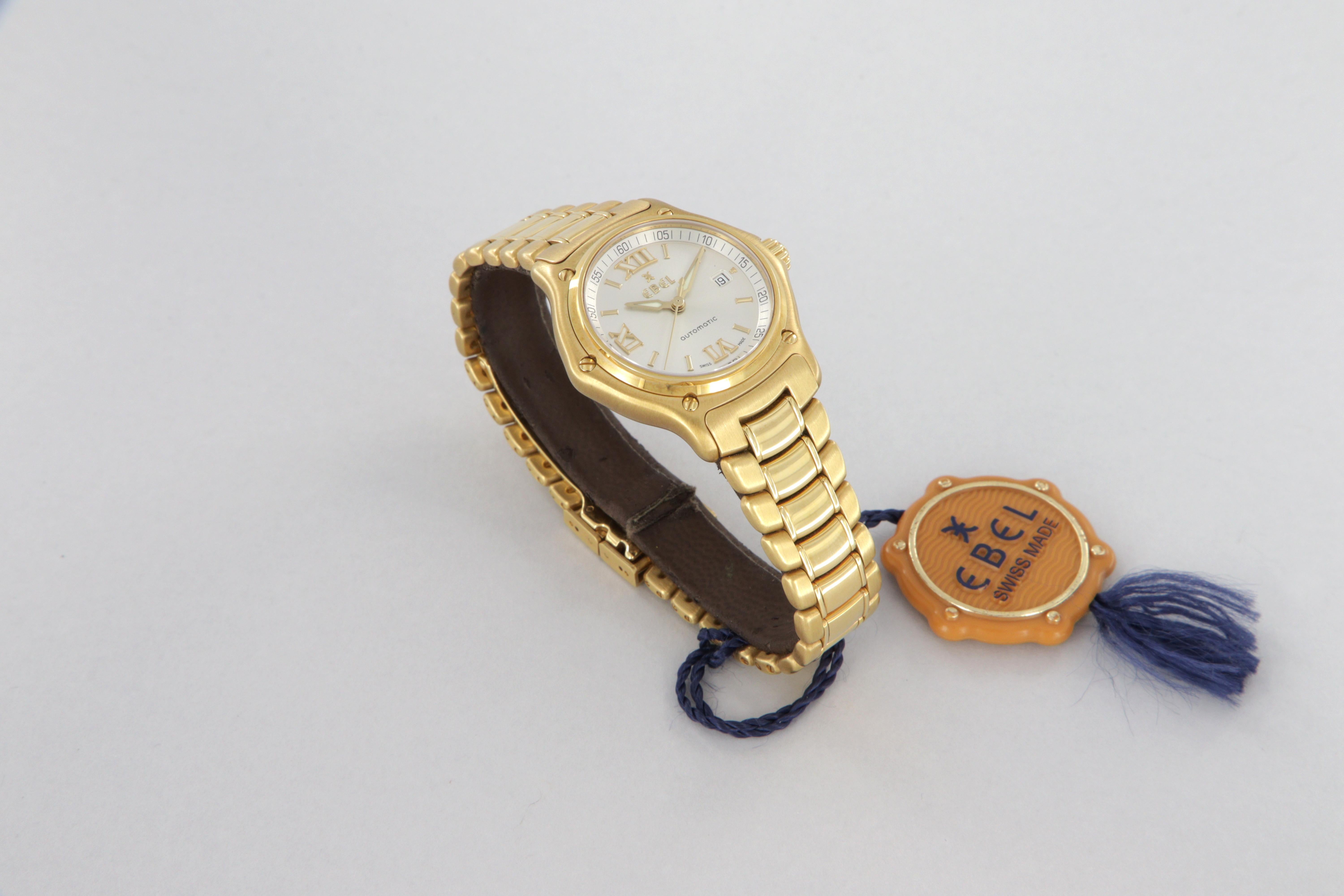 Modern Ebel 1911 18K gold automatic wristwatch ref 8172221 new For Sale