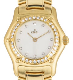 Ebel 1911 Ladies 18 Karat Gold White Mother of Pearl Dial Diamond Set 8157114