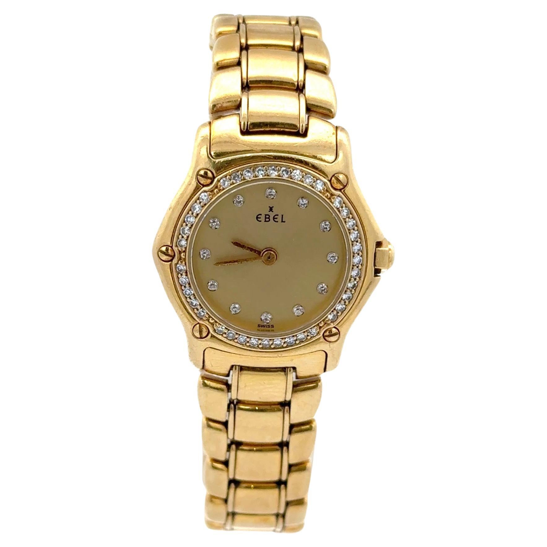 Contemporary Ebel 1911 Ladies Wrist Watch 18 Karat Yellow Gold Swiss Made For Sale