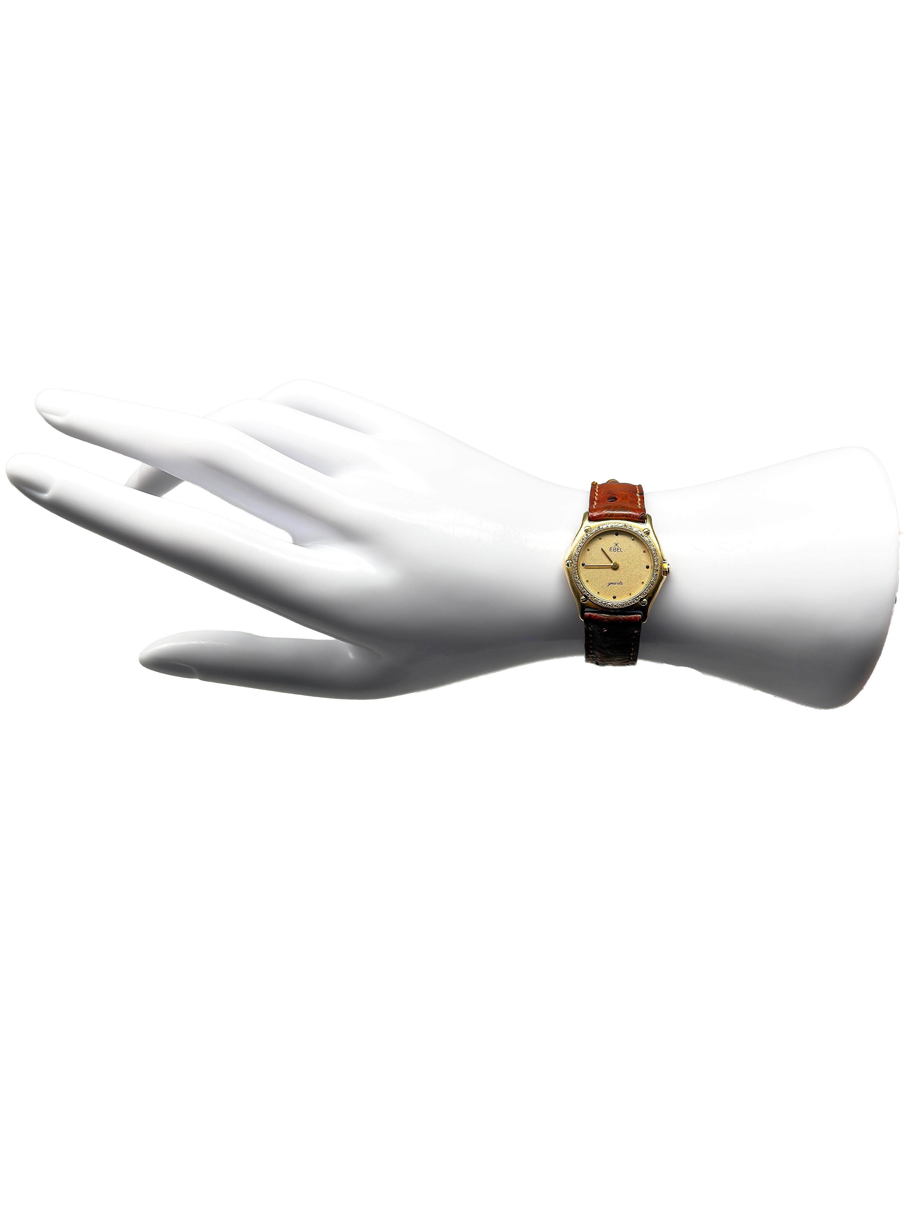 Ebel 1911 Reloj de pulsera para señora - Oro amarillo de 18 quilates  Cuarzo  Correa de cuero  879901 en venta 4