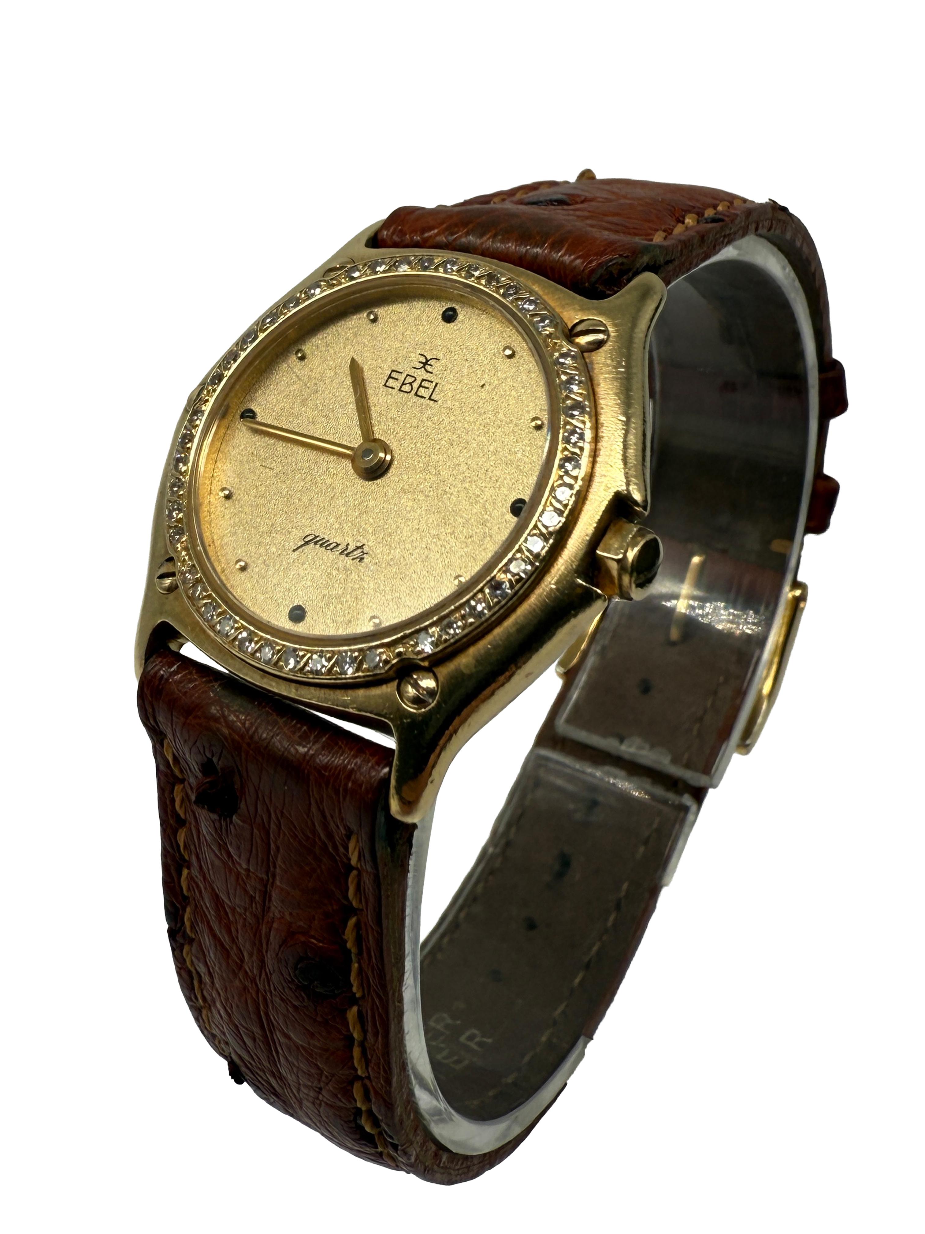 Ebel 1911 Reloj de pulsera para señora - Oro amarillo de 18 quilates  Cuarzo  Correa de cuero  879901 Corte brillante en venta