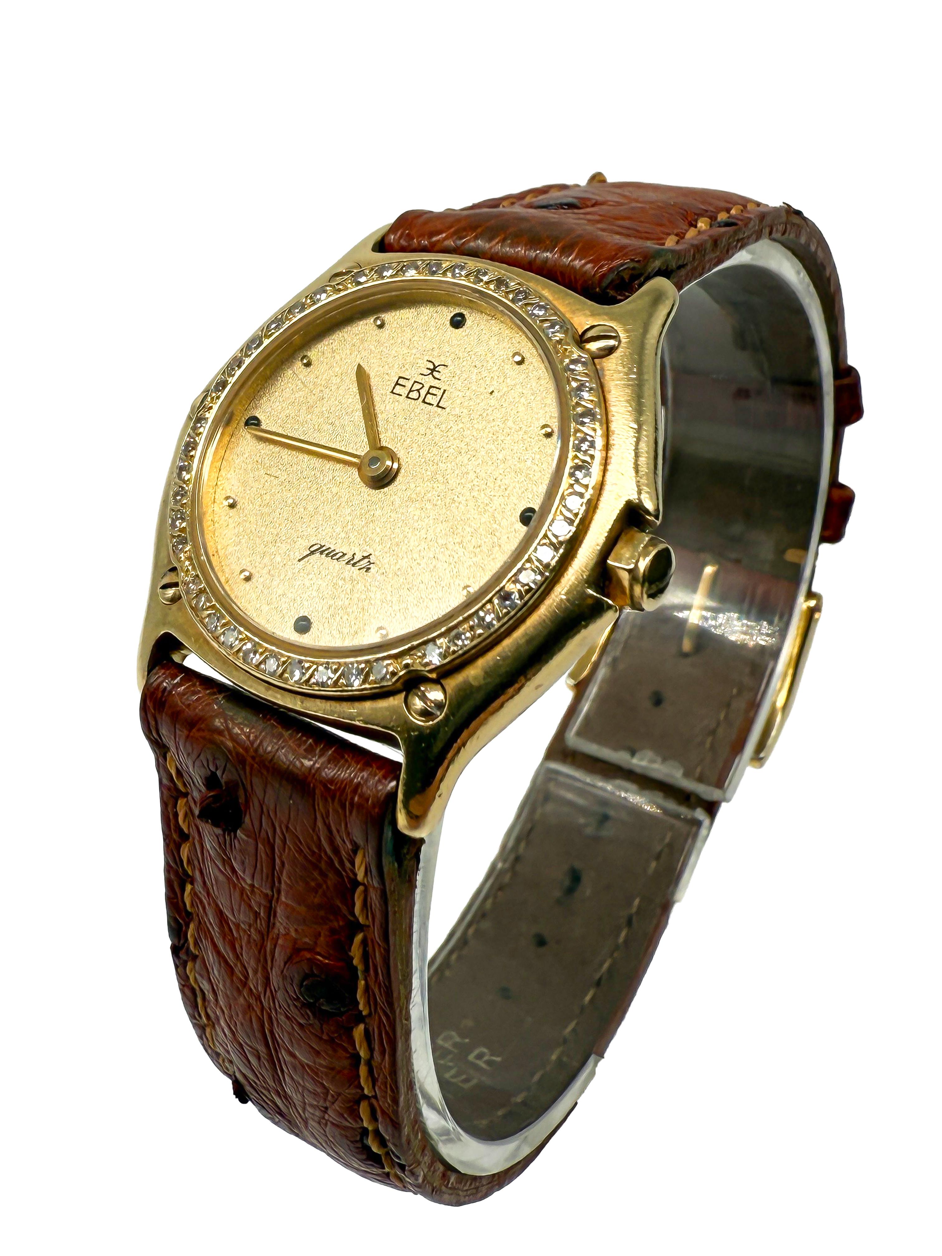 Ebel 1911 Reloj de pulsera para señora - Oro amarillo de 18 quilates  Cuarzo  Correa de cuero  879901 en Bueno estado para la venta en Berlin, DE