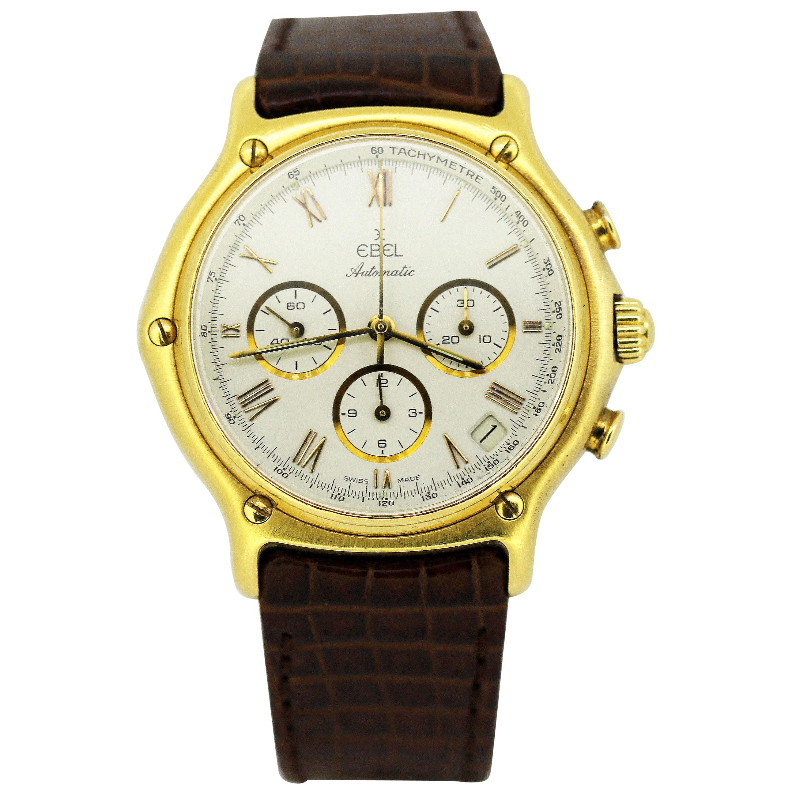 Ebel 1911 Men's Chronograph Watch in 18 Karat Gold, circa 1990s