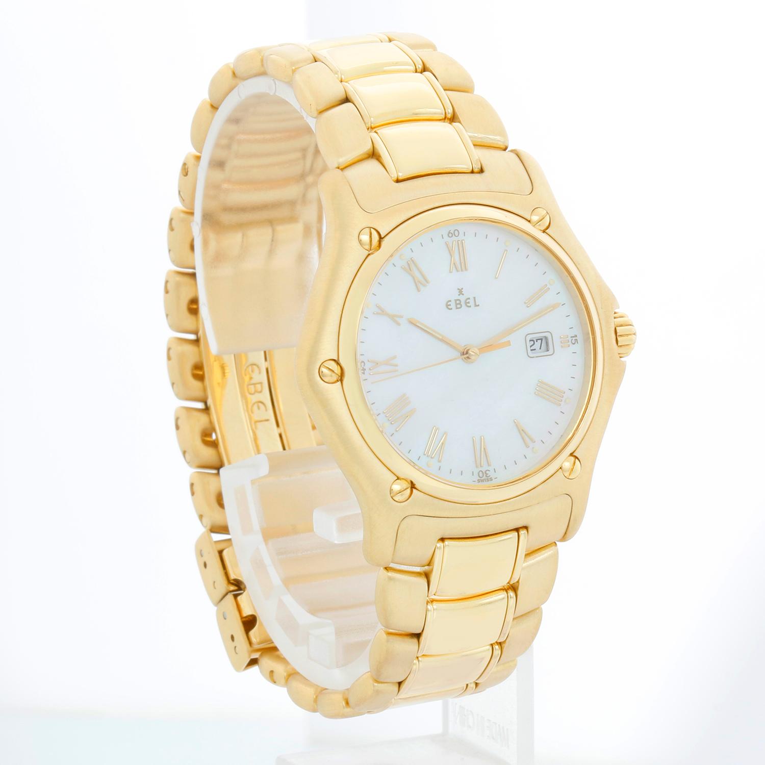 Women's or Men's Ebel 1911 Mother of Pearl 18k Yellow Gold Automatic Watch