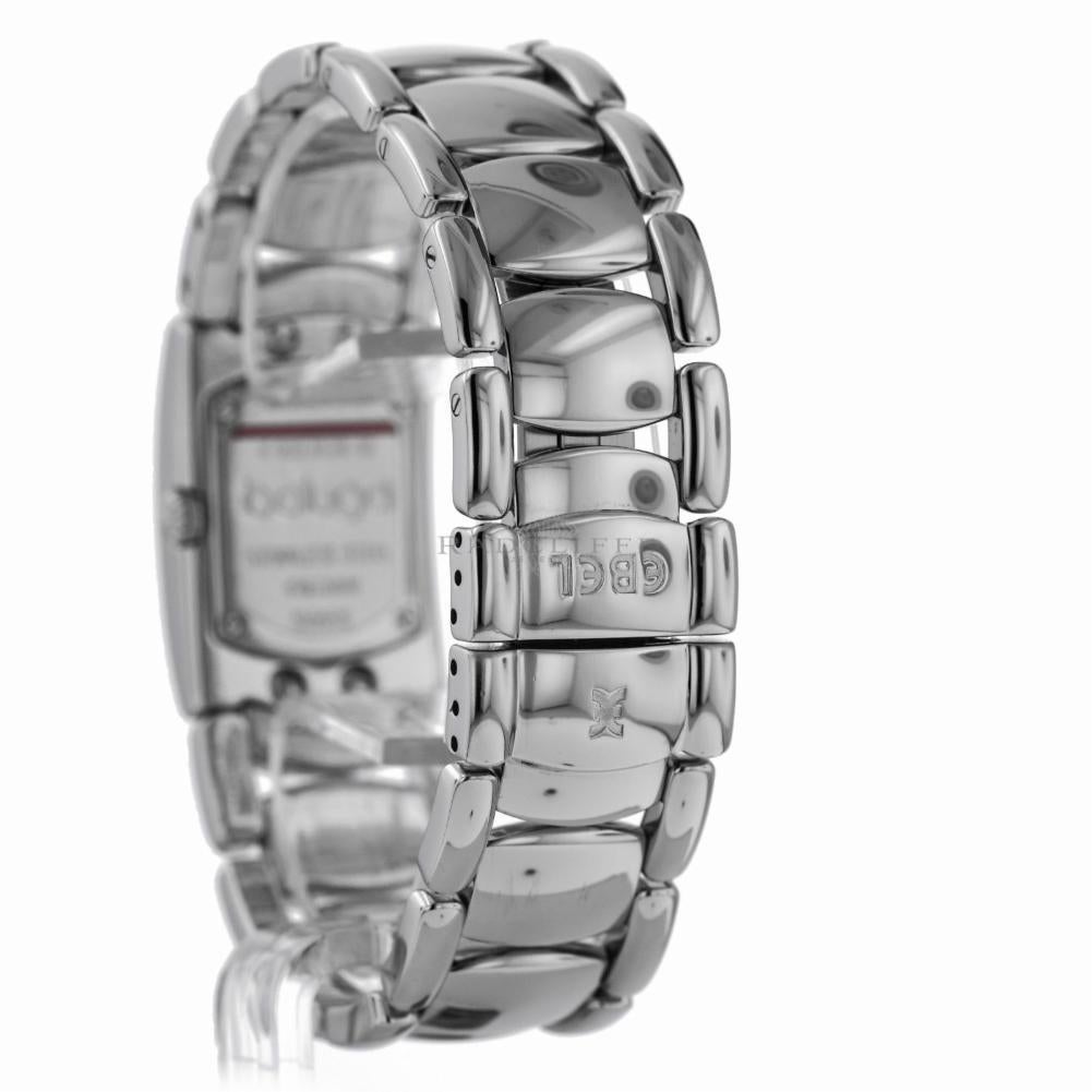 Ebel 9057A28 Beluga Manchette Mother of Pearl Diamonds Stainless Steel Quartz In Excellent Condition In Miami, FL