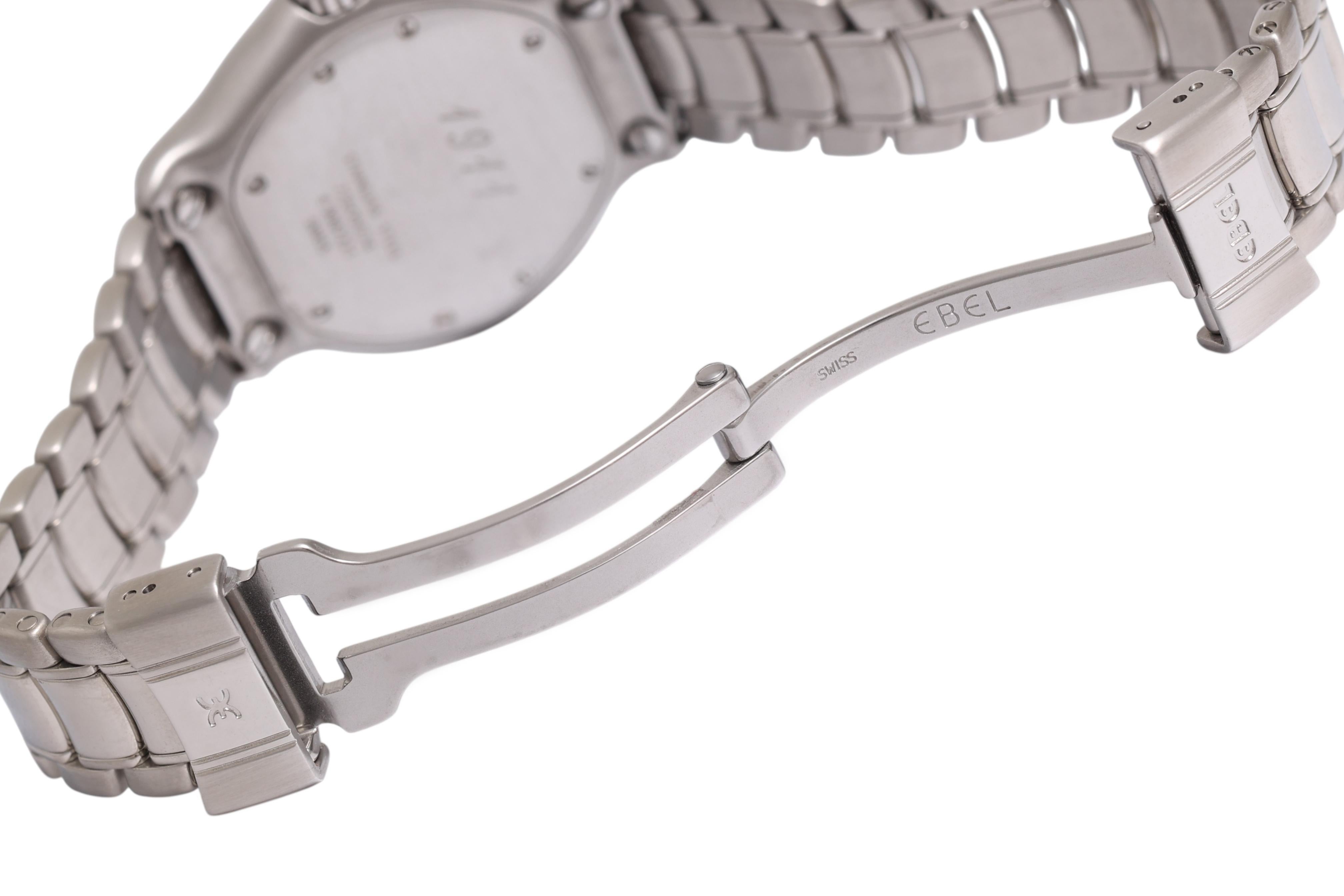 Ebel 911 Lady Armbanduhr in Edelstahl & Diamant-Lünette im Angebot 5