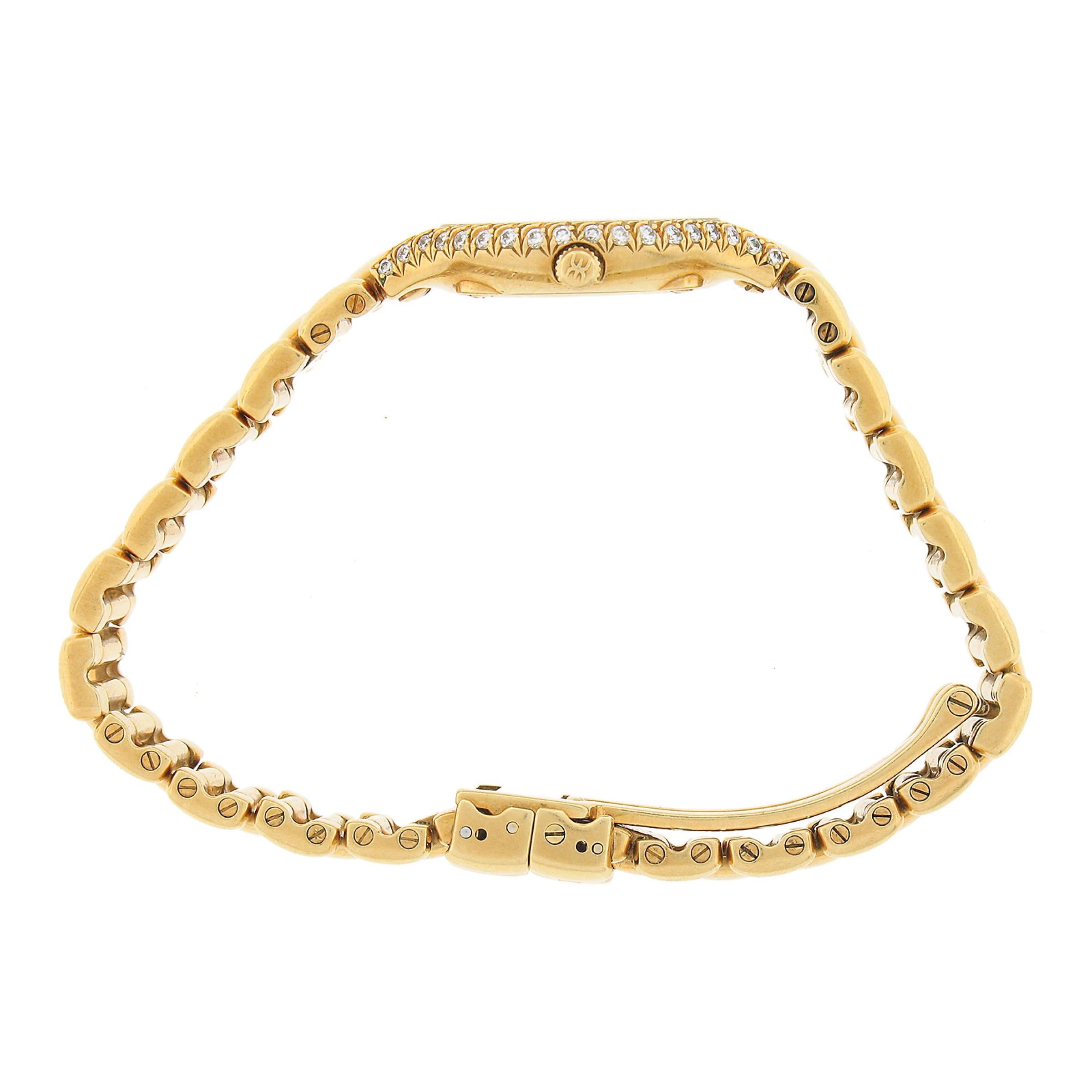 Round Cut Ebel Beluga 18k Gold 24mm Diamond Watch Bracelet w/ Mother of Pearl Dial 866969