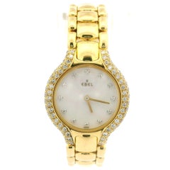 Ebel Beluga 18k Gold 24mm Mother of Pearl Diamond Watch Bracelet Ref. 866969