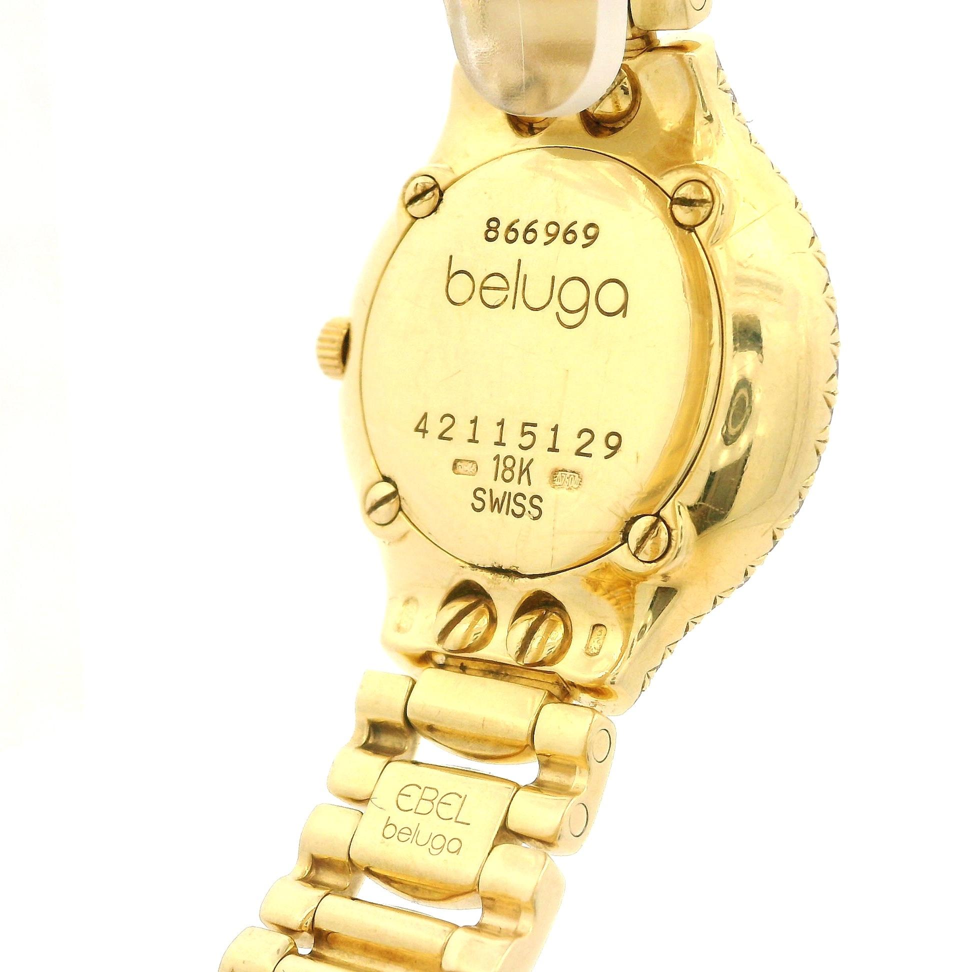 Ebel Beluga 18k Gold 24mm Mother of Pearl Diamond Watch Bracelet Ref. 866969 For Sale 3