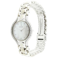 Ebel Beluga - Montre pour femme en or blanc 18 carats avec diamants et nacre