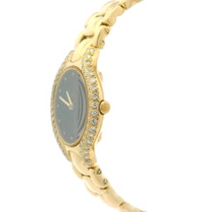 Ebel Beluga 18k Yellow Gold 24mm Black Dial Diamond Watch Bracelet Ref. 866969