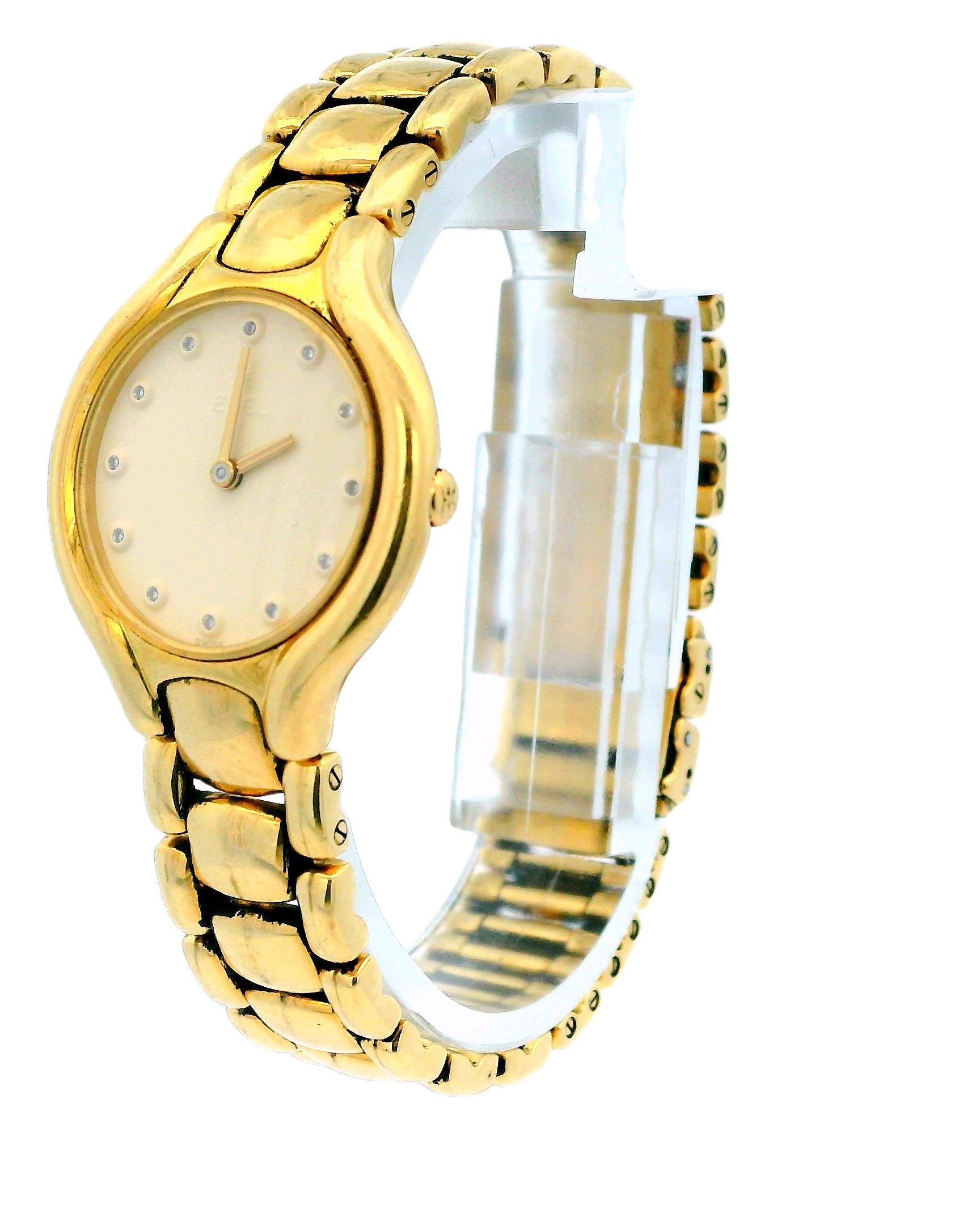 Ebel Beluga 18k Yellow Gold Diamond Dial Ladies Watch In Excellent Condition For Sale In Great Neck Plaza, NY
