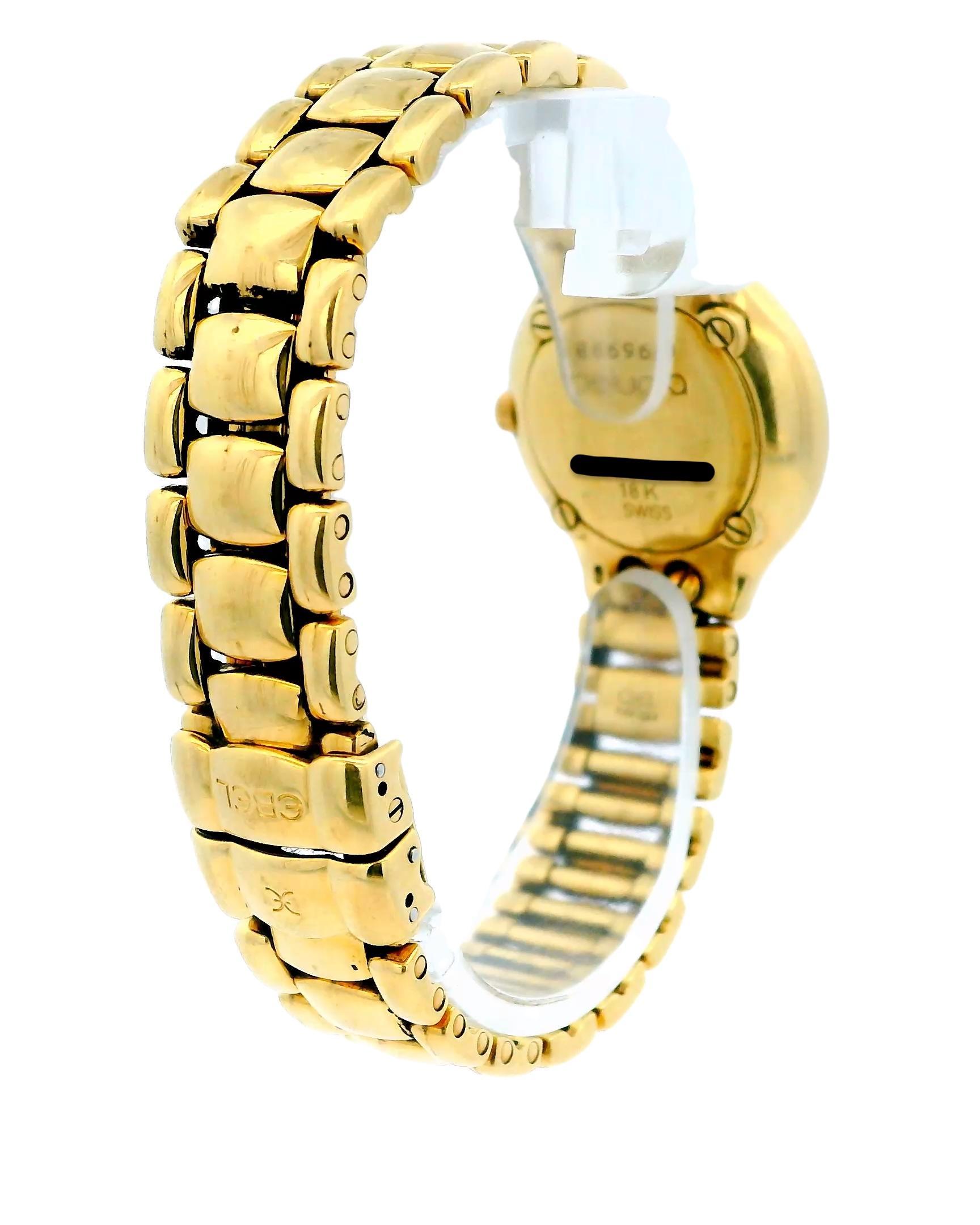 Women's Ebel Beluga 18k Yellow Gold Diamond Dial Ladies Watch For Sale