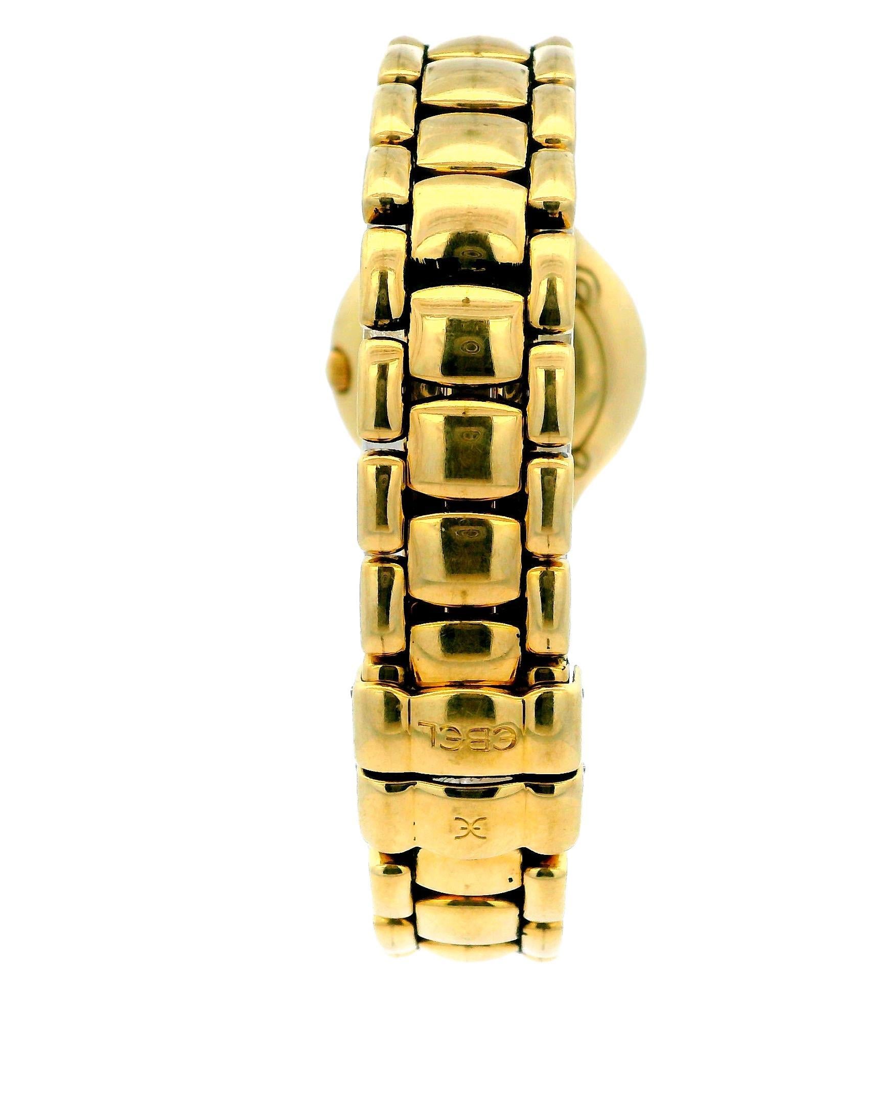 Ebel Beluga 18k Yellow Gold Diamond Dial Ladies Watch For Sale 4