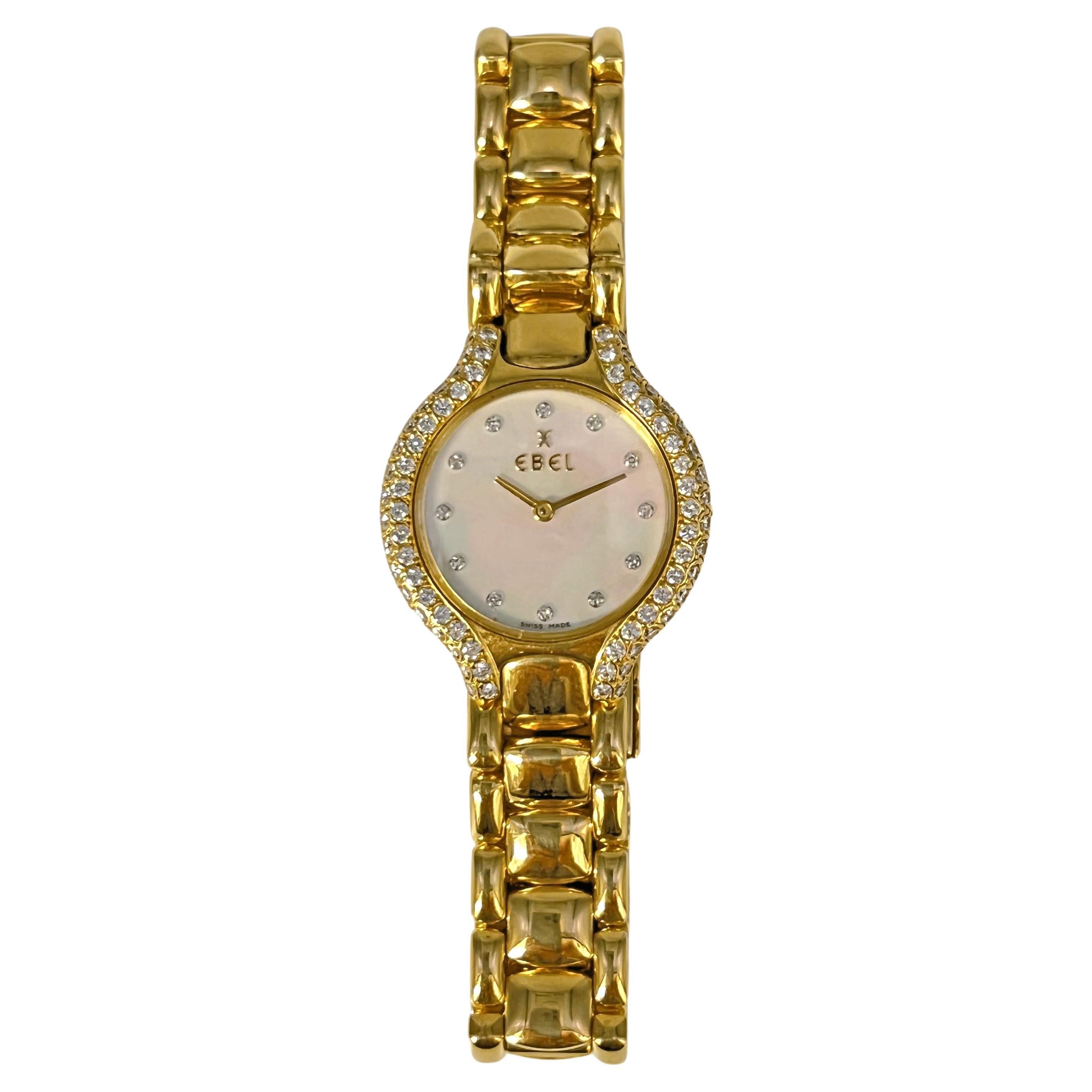 Ebel Beluga 18k Yellow Gold Diamond Wrist Watch