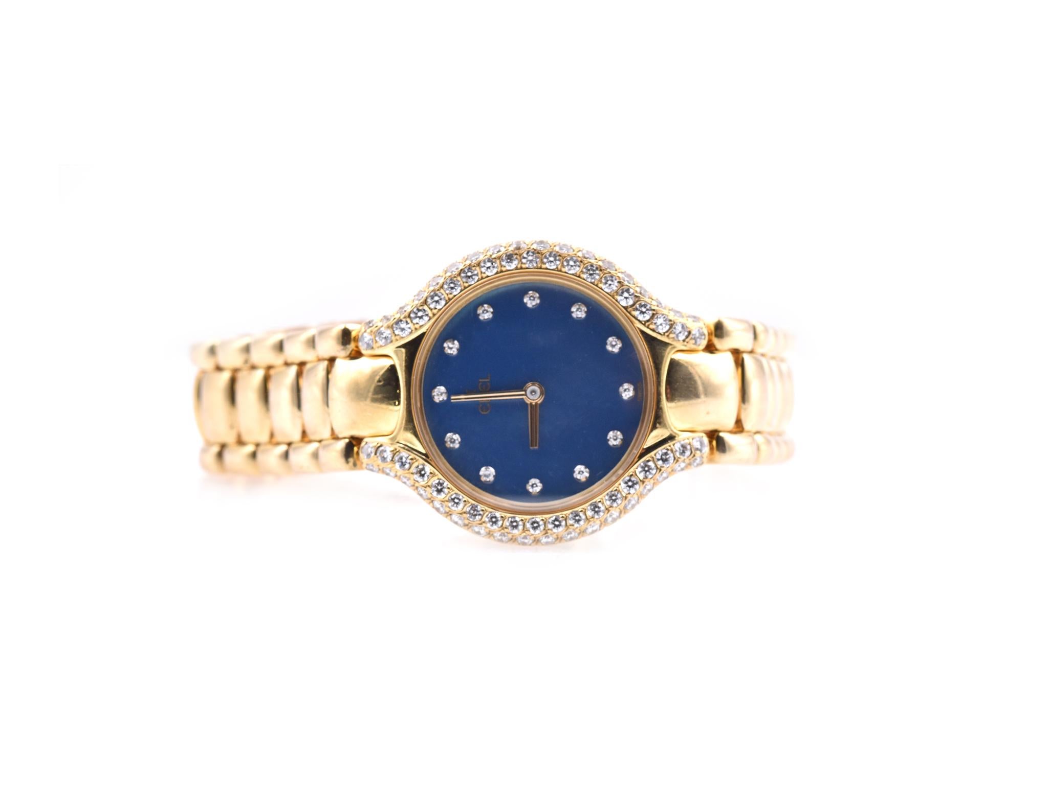 Ebel Beluga 18 Karat Yellow Gold Quartz Diamond Ladies Watch Ref. 866969 In Excellent Condition In Scottsdale, AZ