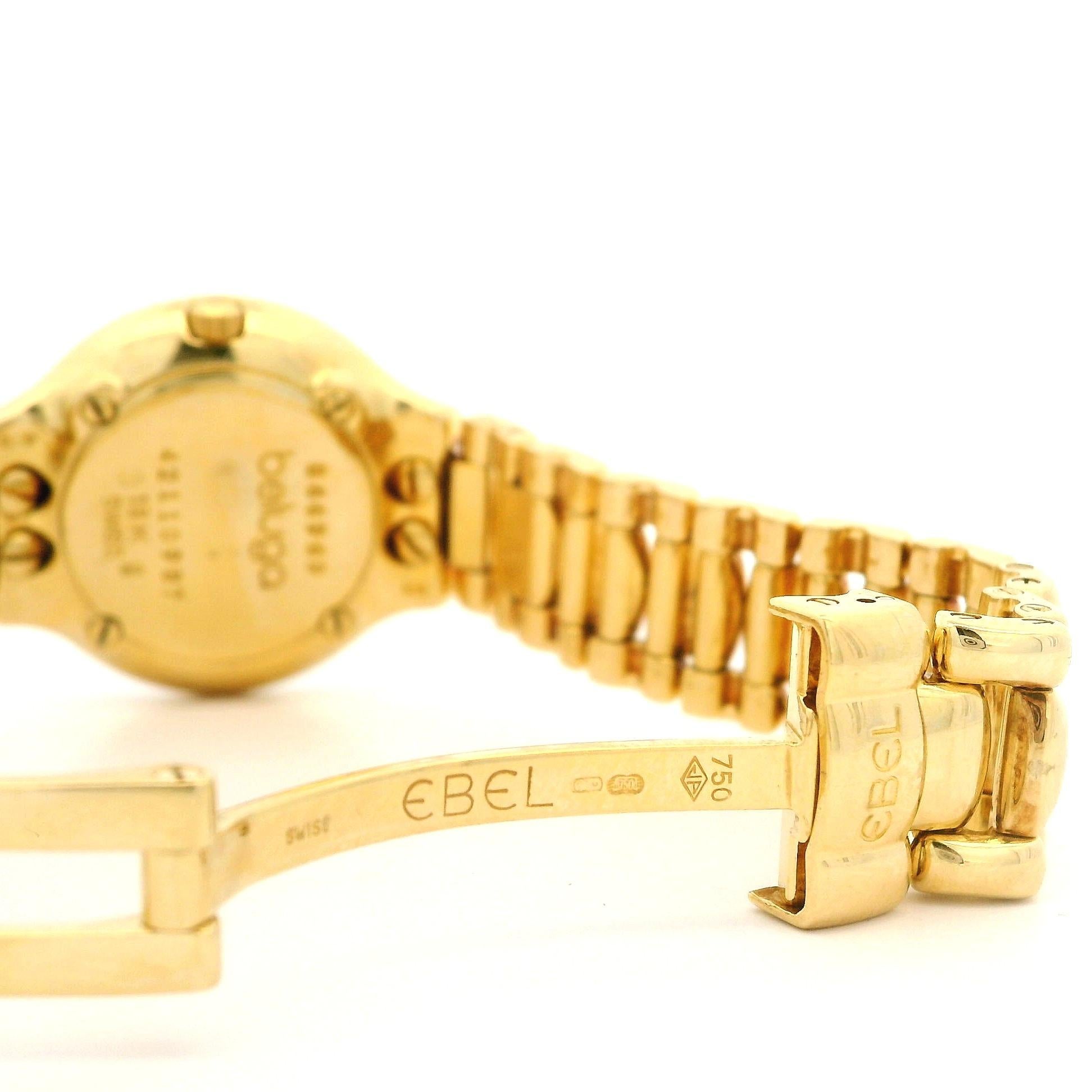 Ebel Beluga Orologio da polso in oro giallo 18k Madreperla Quadrante con diamanti 42110987 in vendita 5