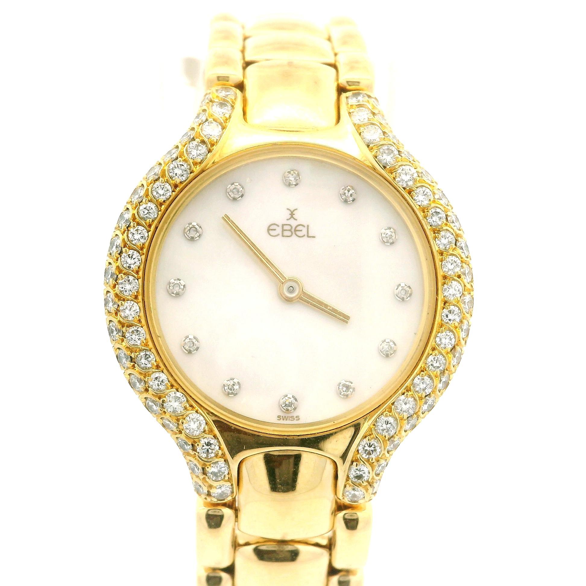 Ebel Beluga Orologio da polso in oro giallo 18k Madreperla Quadrante con diamanti 42110987 in vendita 2
