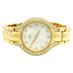 Ebel Beluga 18k Yellow Gold Wrist Watch Mother Of Pearl Diamond Dial 42110987