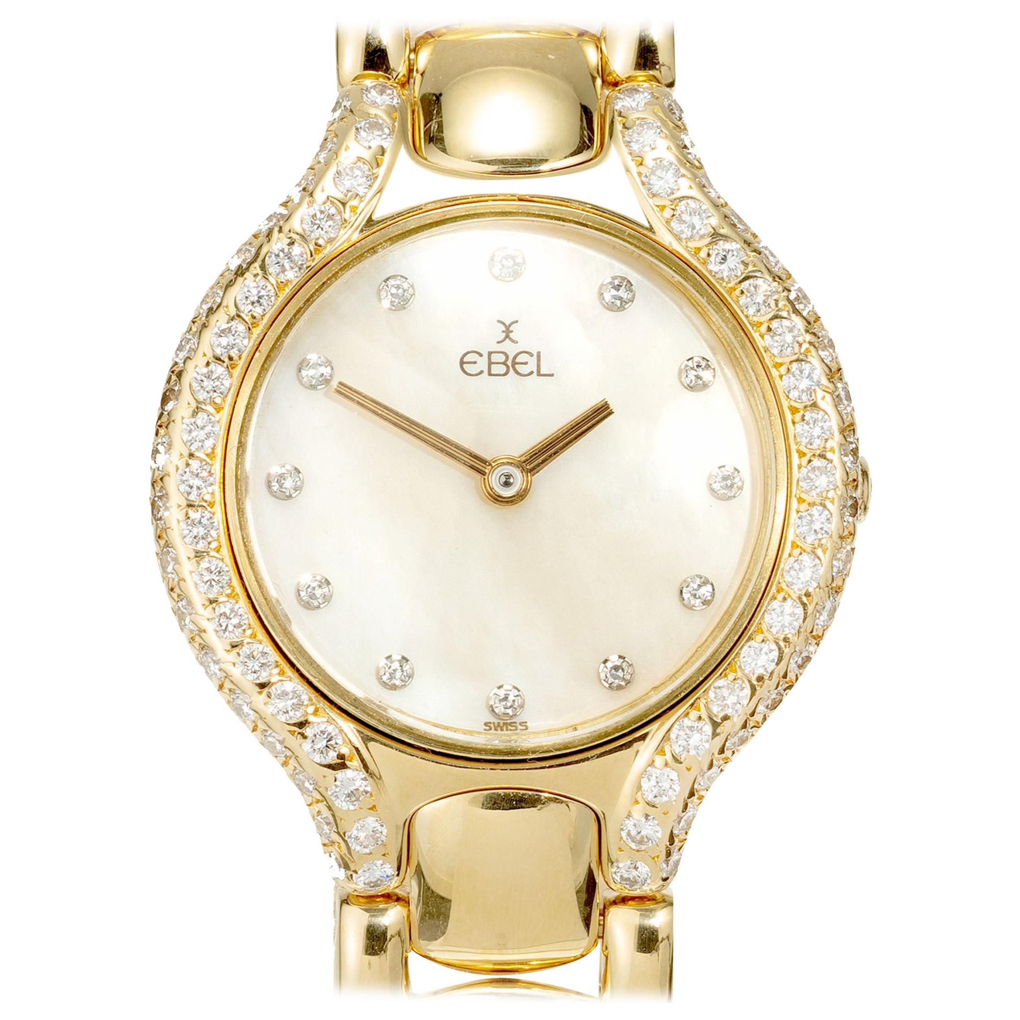 Ebel Beluga Diamond Yellow Gold Ladies Wristwatch