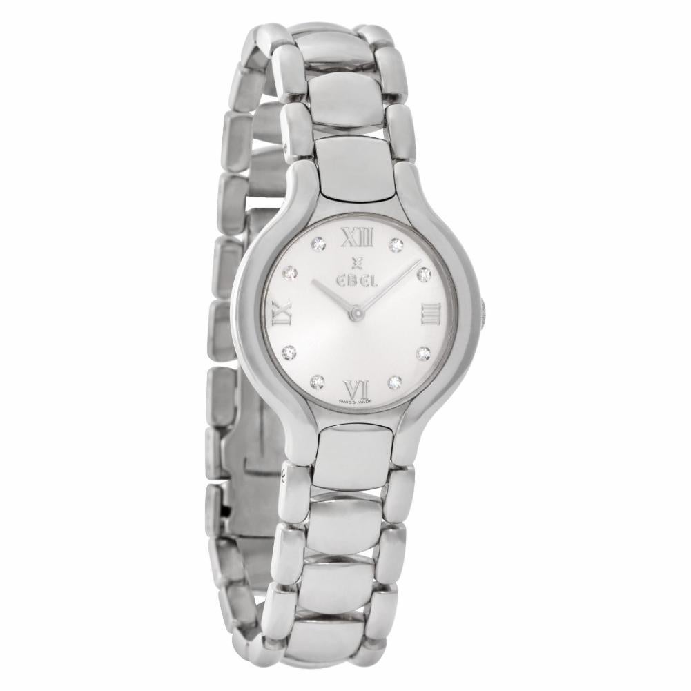 Ladies Ebel Beluga in stainless steel with silver diamond dial. Quartz. With papers. Ref E9157421. Circa 2000 Fine Pre-owned Ebel Watch. Certified preowned Ebel Beluga E9157421 watch is made out of Stainless steel on a Stainless Steel bracelet with