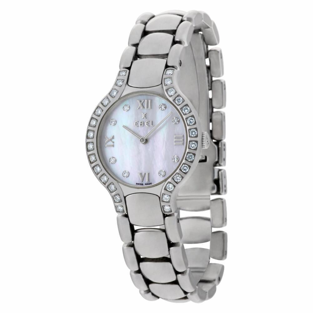 Ebel Beluga in stainless steel. Quartz. 27 mm case size. Ref E9157428-20. Fine Pre-owned Ebel Watch. Certified preowned Dress Ebel Beluga E9157428-20 watch is made out of Stainless steel on a Stainless Steel bracelet with a Stainless Steel Hidden
