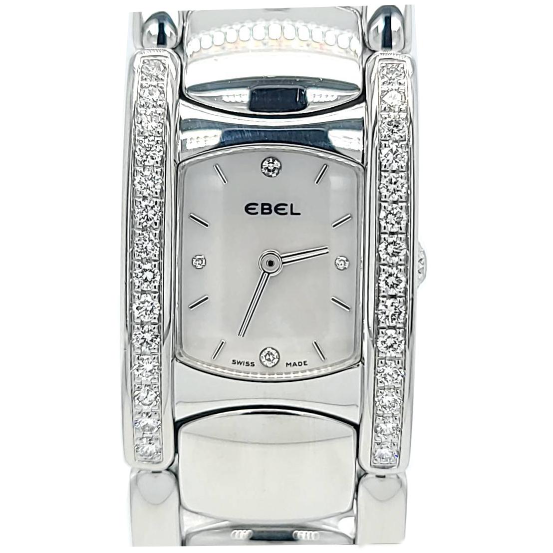 Round Cut Ebel Beluga Manchette Quartz Watch For Sale