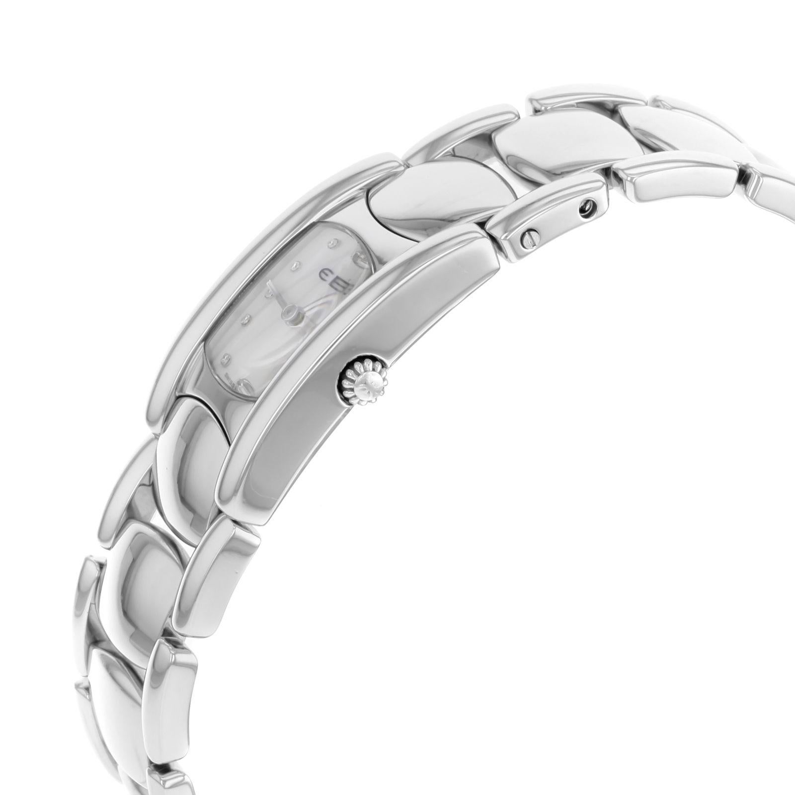Ebel Beluga Manchette Montre pour femme avec cadran blanc et quartz en acier inoxydable 9057A21 Excellent état à New York, NY