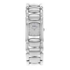 Ebel Beluga Manchette Montre pour femme avec cadran blanc et quartz en acier inoxydable 9057A21