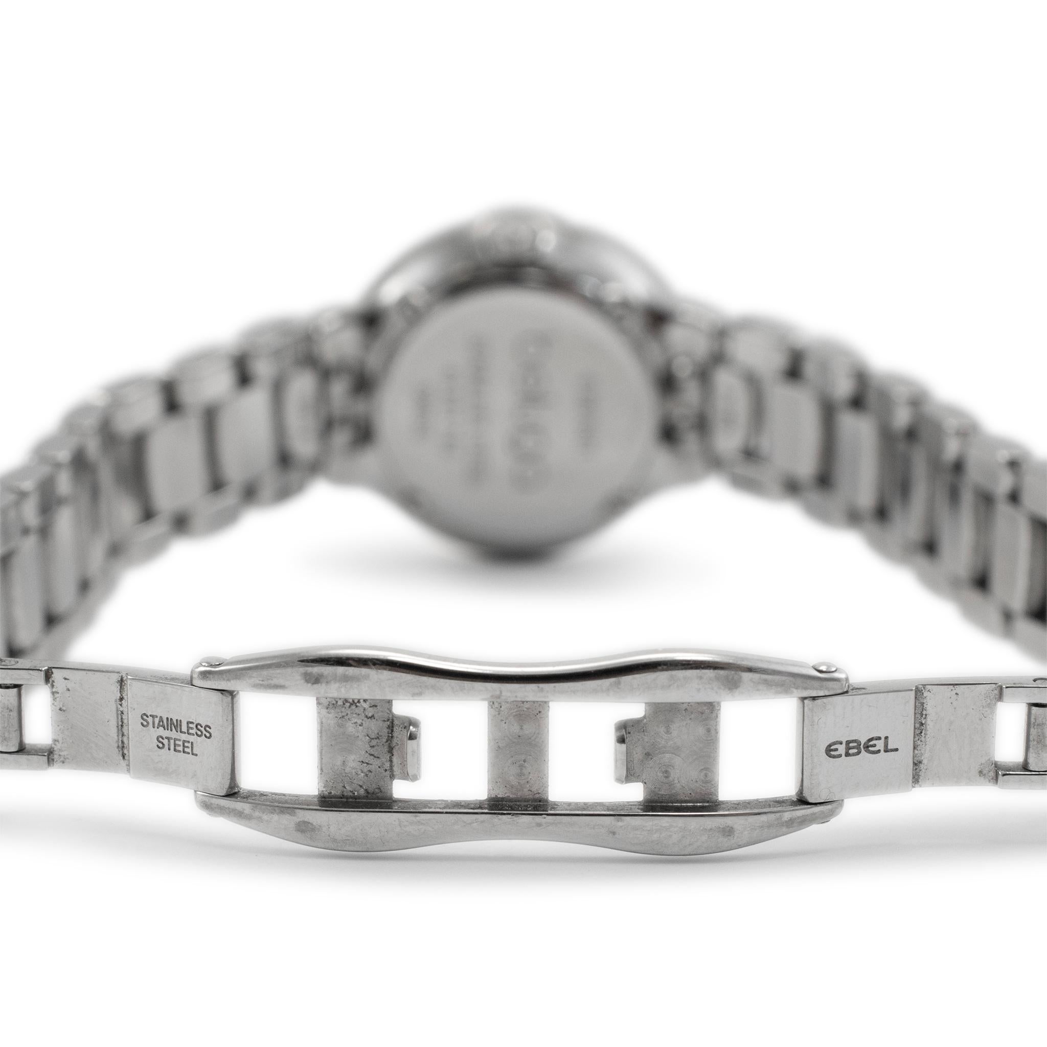 Ebel Beluga Damenuhr aus Edelstahl, Mini 24MM E9976411 Blauer Mop Diamant 1