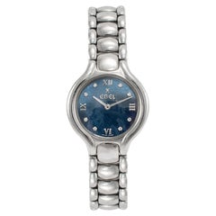 Ebel Beluga Damenuhr aus Edelstahl, Mini 24MM E9976411 Blauer Mop Diamant