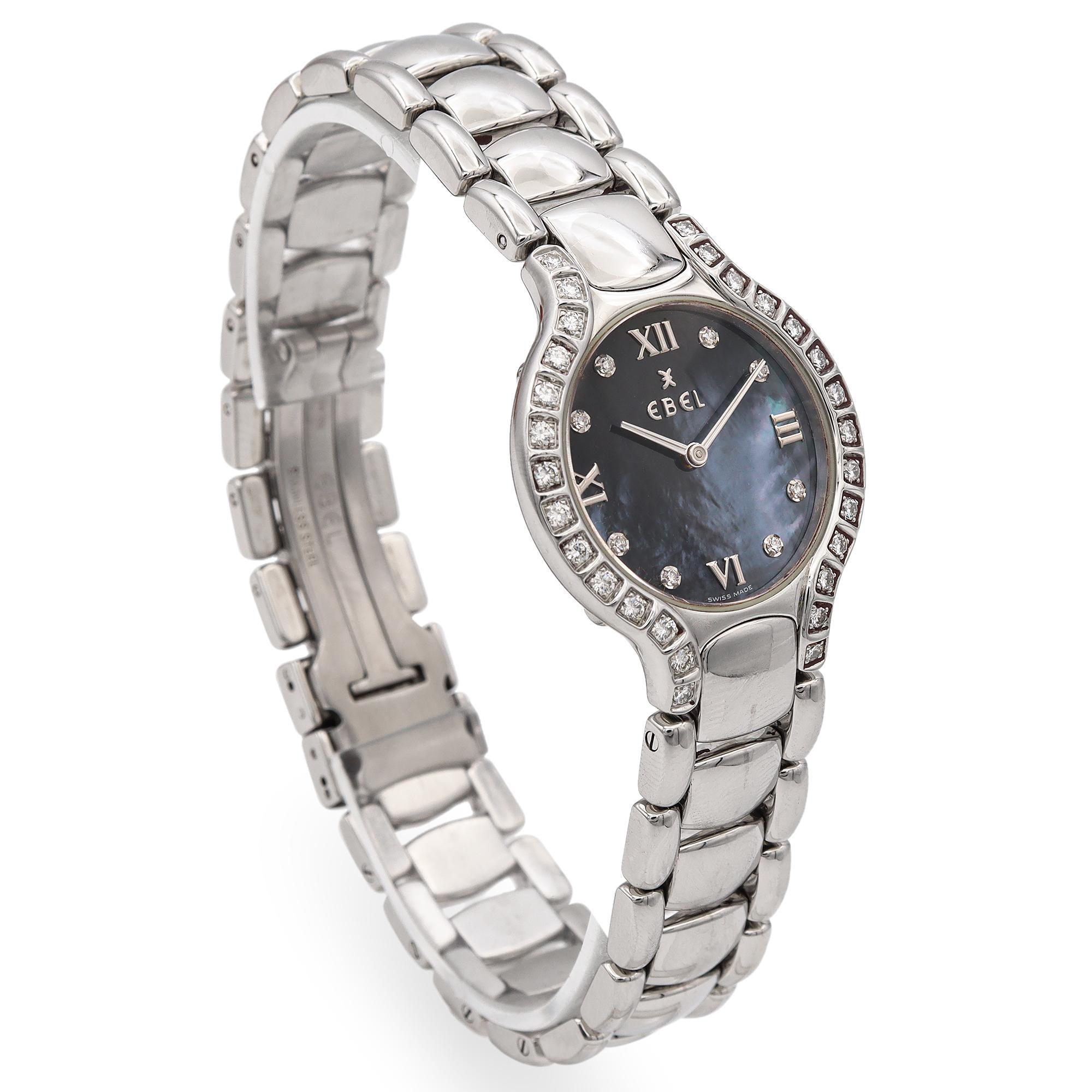 Ebel Beluga MOP Diamond Accent Dial Quartz Women's Watch Ref. E9157428-20 In Good Condition In New York, NY