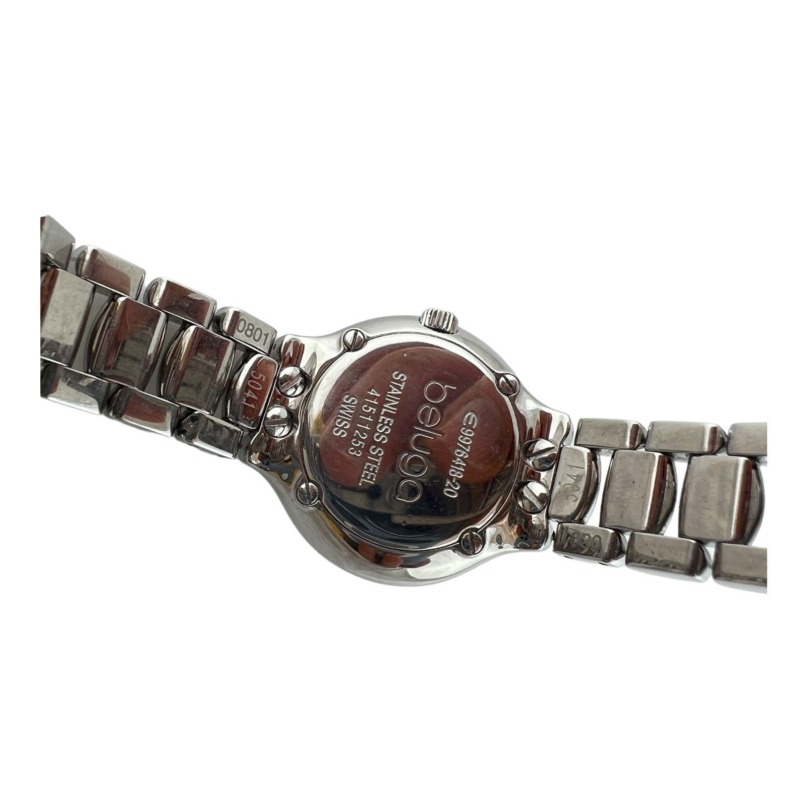 Ebel Beluga Mother of Pearl Diamond Stainless Steel Ladies Watch In Good Condition In Washington Depot, CT