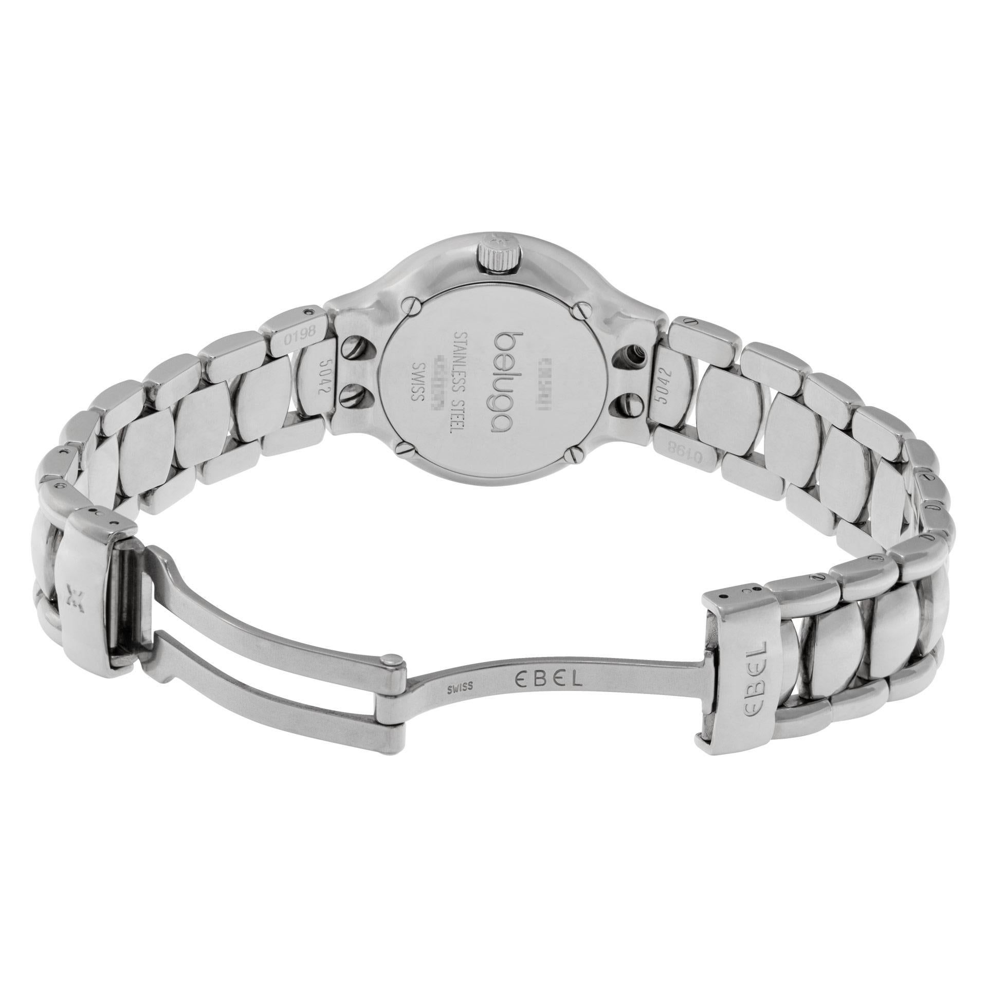 Ebel Beluga Watch Ref E9157421 Stainless Steel Silver Dial Case Quartz In Excellent Condition For Sale In Surfside, FL