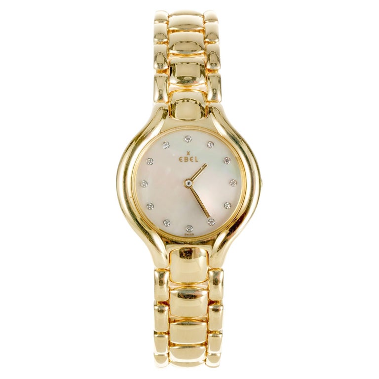 Ebel Beluga Yellow Gold Ladies Wristwatch For Sale at 1stDibs