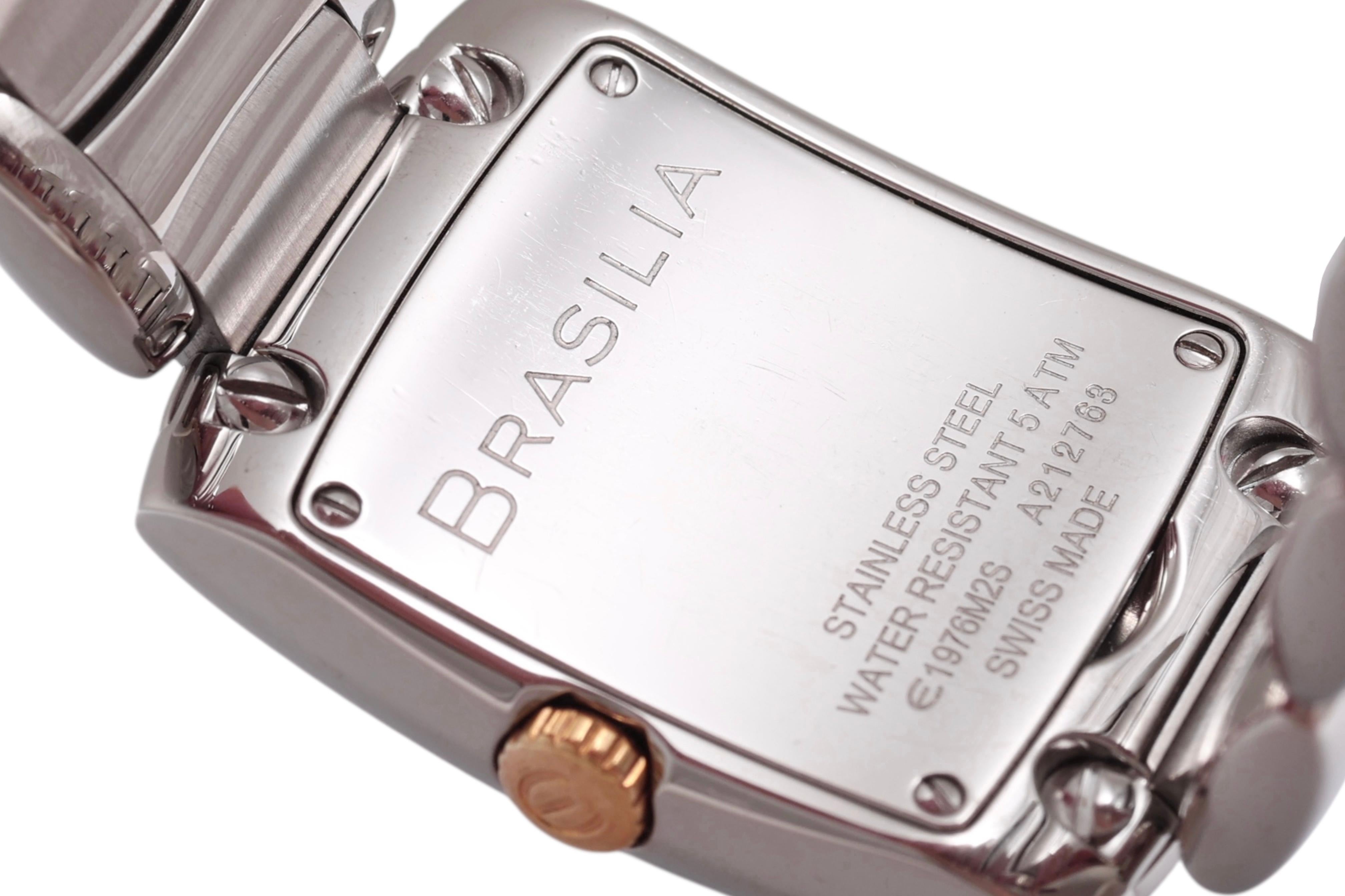 Ebel Brasilia 1976 Orologio da polso in oro rosa e acciaio inossidabile con diamanti in vendita 4