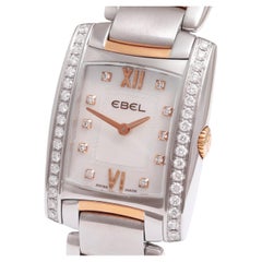 Ebel Brasilia 1976 Rose Gold & Edelstahl Diamanten Armbanduhr