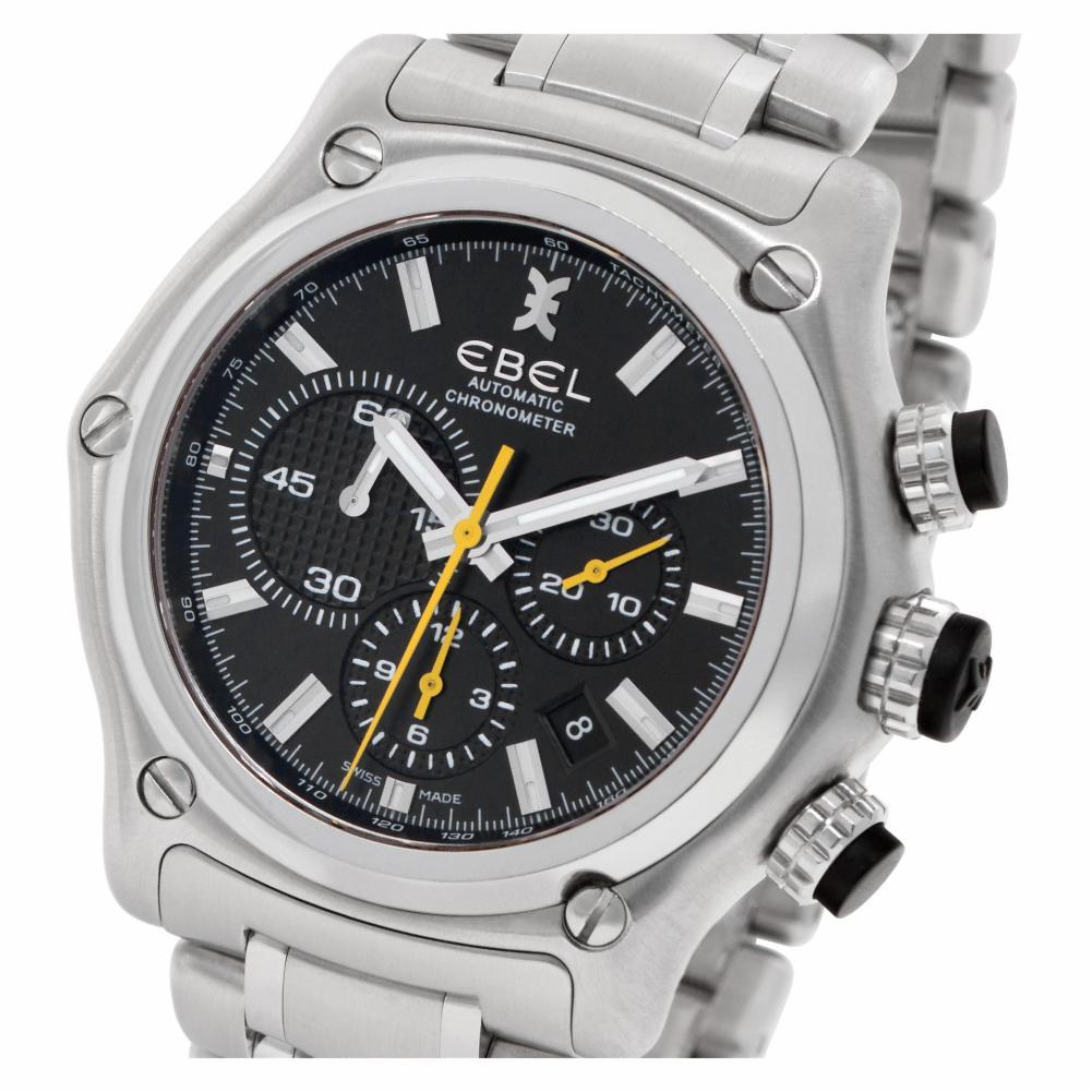 Contemporary Ebel Brasilia Chronograph E9137l72, Black Dial, Certified &