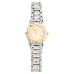 Ebel Champagne 18k Yellow Gold Stainless Steel Classic Women's Wristwatch 26 mm