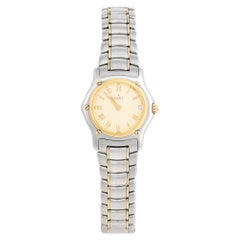 Ebel Champagne Or jaune 18k Acier inoxydable Montre-bracelet classique pour femme 26 mm