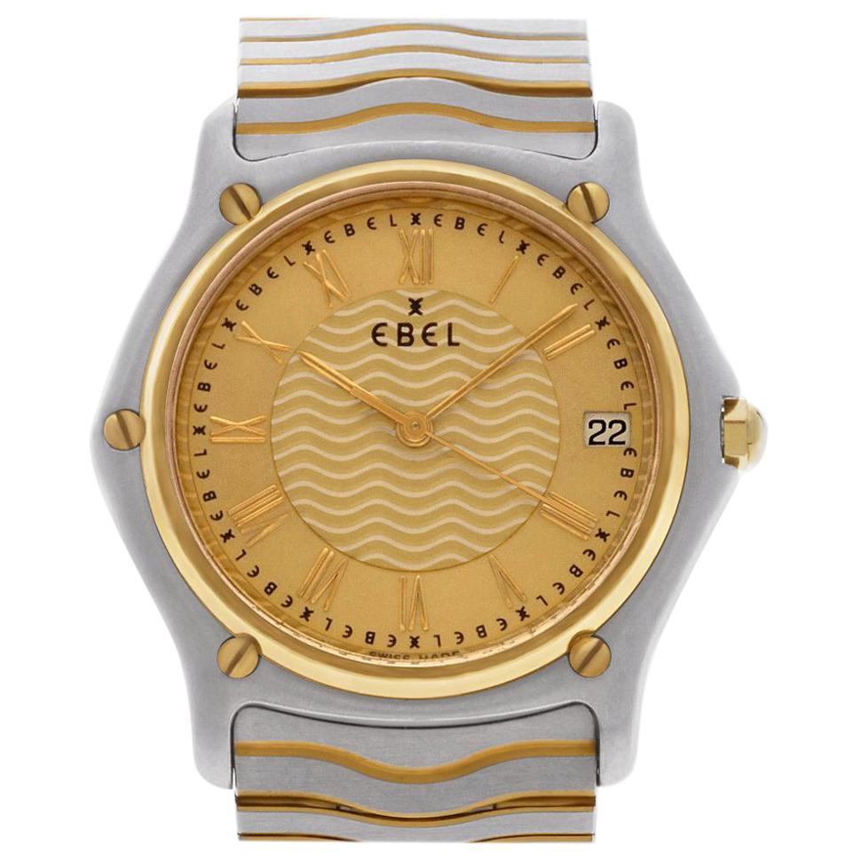 Ebel Classic Wave 1187f41 18 Karat and Steel Quartz Watch For Sale