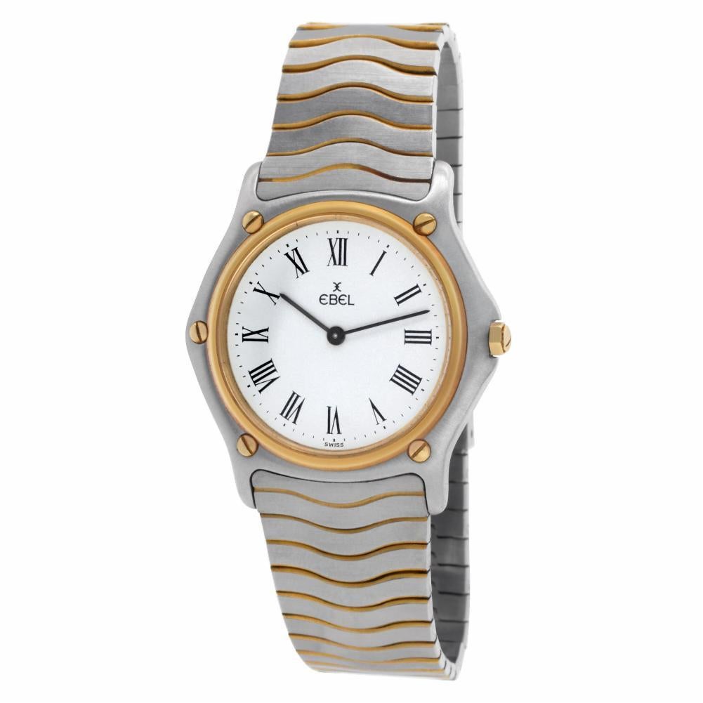 Ladies Ebel Classic Wave in 18k & stainless steel. Quartz. Ref 12976. Circa 1990s. Wrist size 6 inches. Fine Pre-owned Ebel Watch. Certified preowned Classic Ebel Classic Wave 12976 watch is made out of Gold and steel on a 18k & Stainless Steel