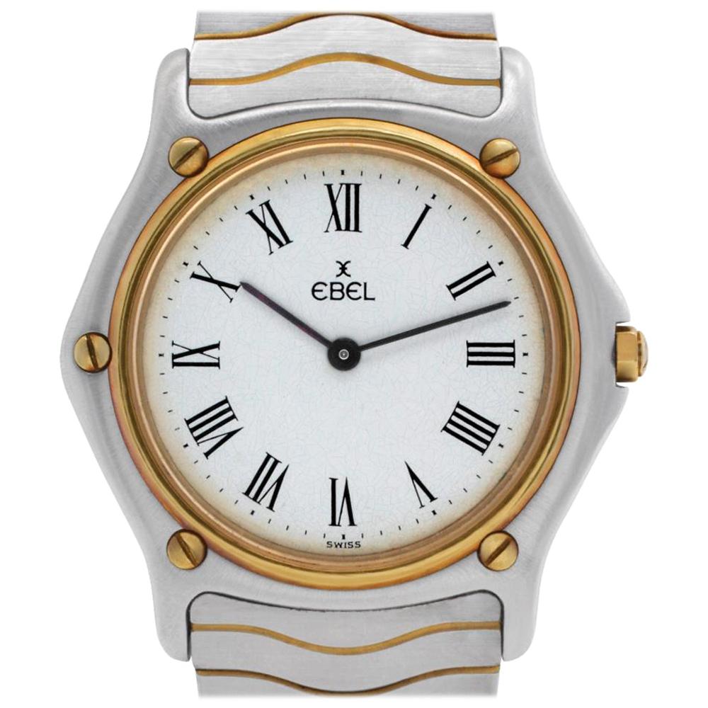 Ebel Classic Wave 12976 Stainless Steel White Dial Quartz Watch For Sale
