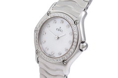 Ebel Classic Wave Diamond Wrist Watch, MOP Dial & Diamond Bezel