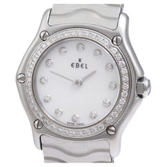 Ebel Classic Wave Diamond Wrist Watch, MOP Dial & Diamond Bezel