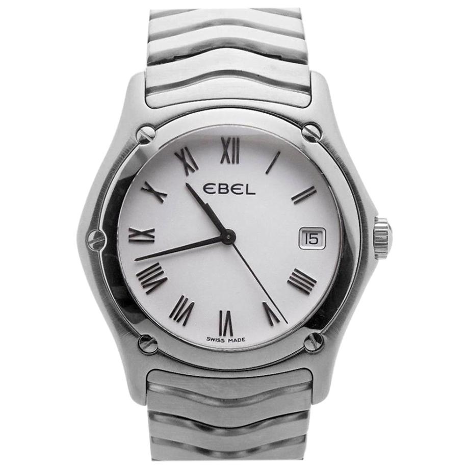 Ebel Classic Wave E9187F41 Quartz Swiss Men's Watch White Dial Stainless Steel For Sale