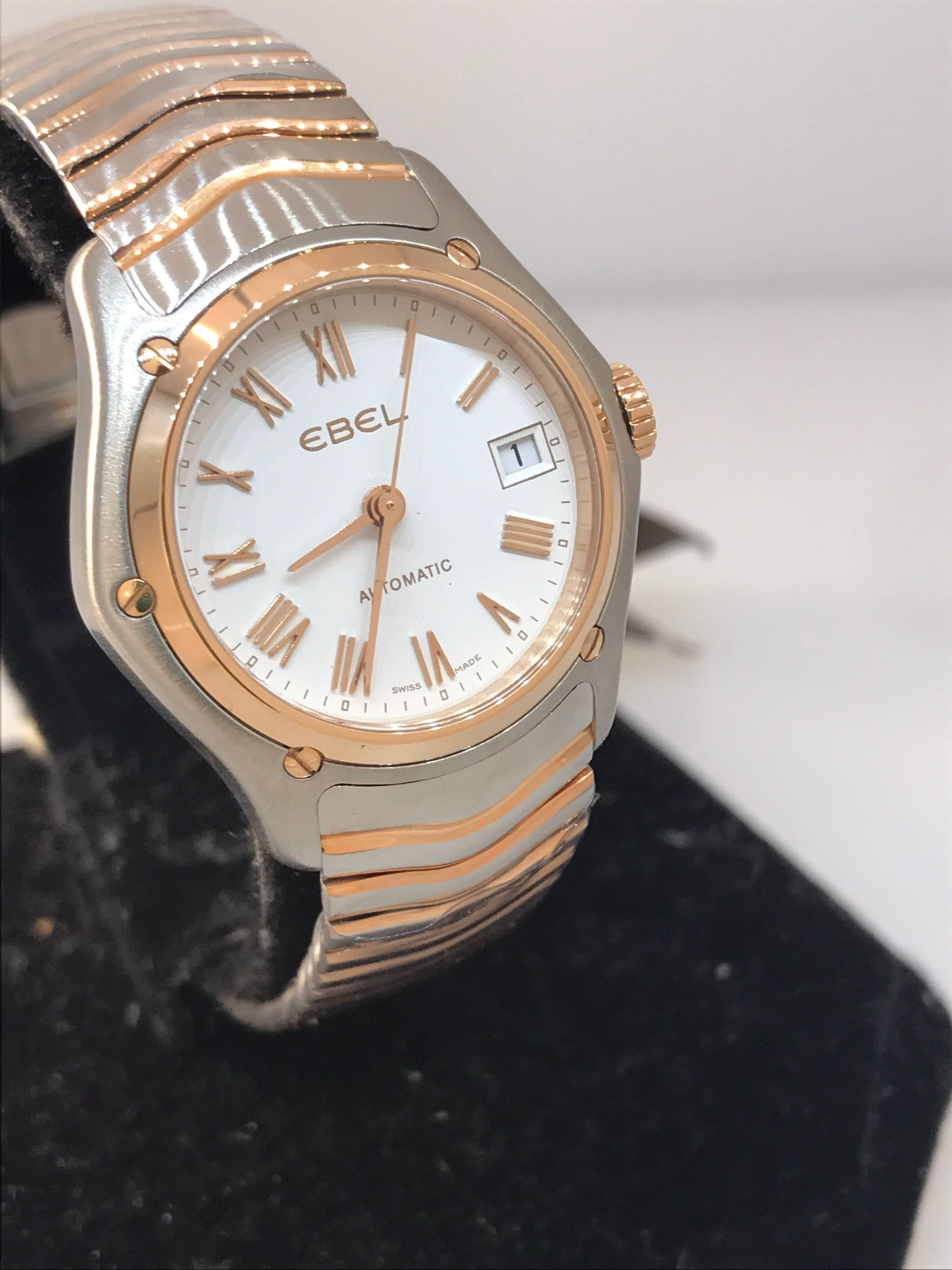 Ebel Classic Wave Ladies Watch

Model Number: 1215926

100% Authentic

Brand New

Comes with original Ebel box, warranty card and instruction manual

18K Yellow Gold & Stainless Steel Case & Bracelet

Case Size: 30mm

Water Resistant up to