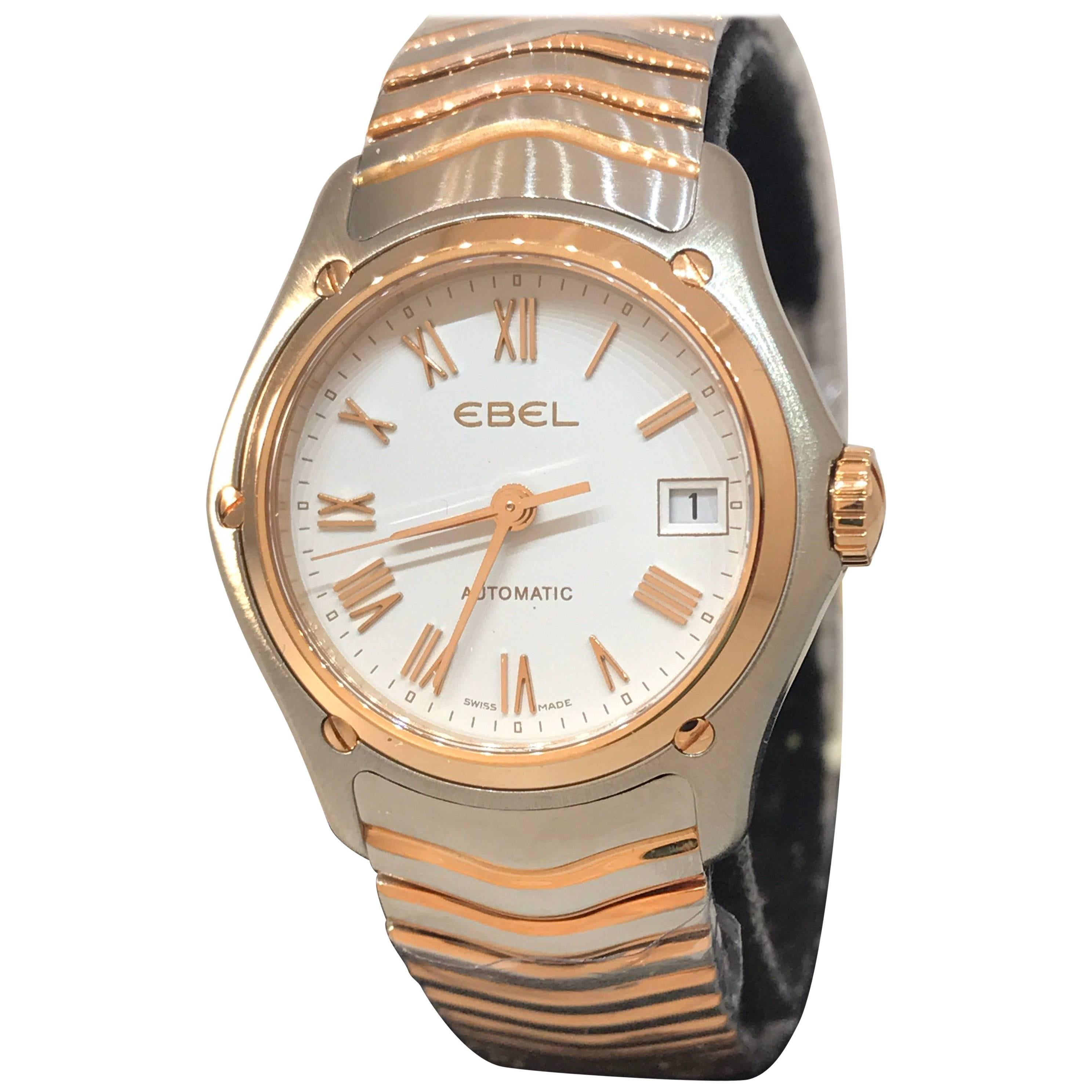 Ebel Classic Wave Gold and Stainless Steel Automatic Ladies Watch 1215926 New For Sale