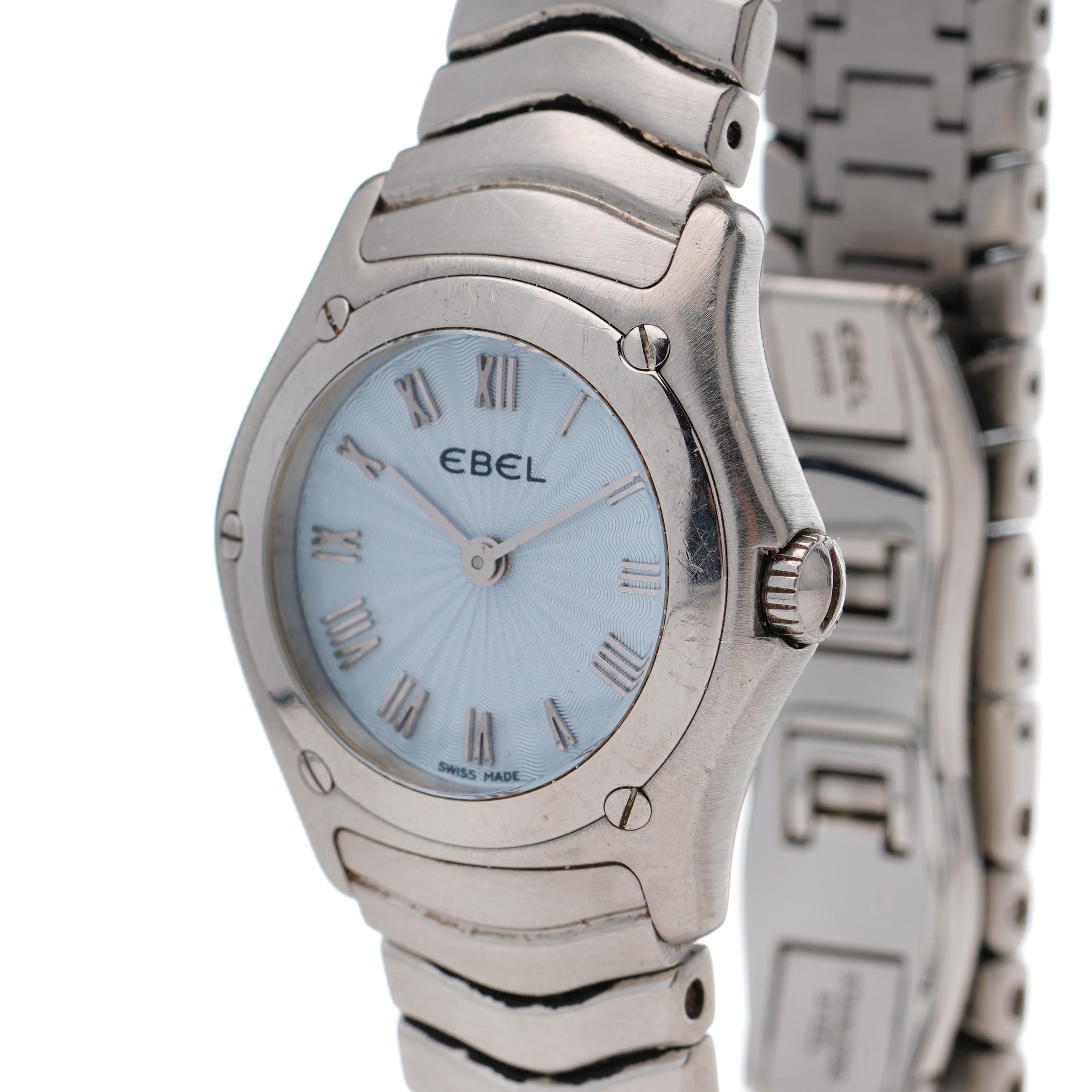 Ebel Classic Wave Stainless Steel Ladies Sport Wristwatch For Sale 2